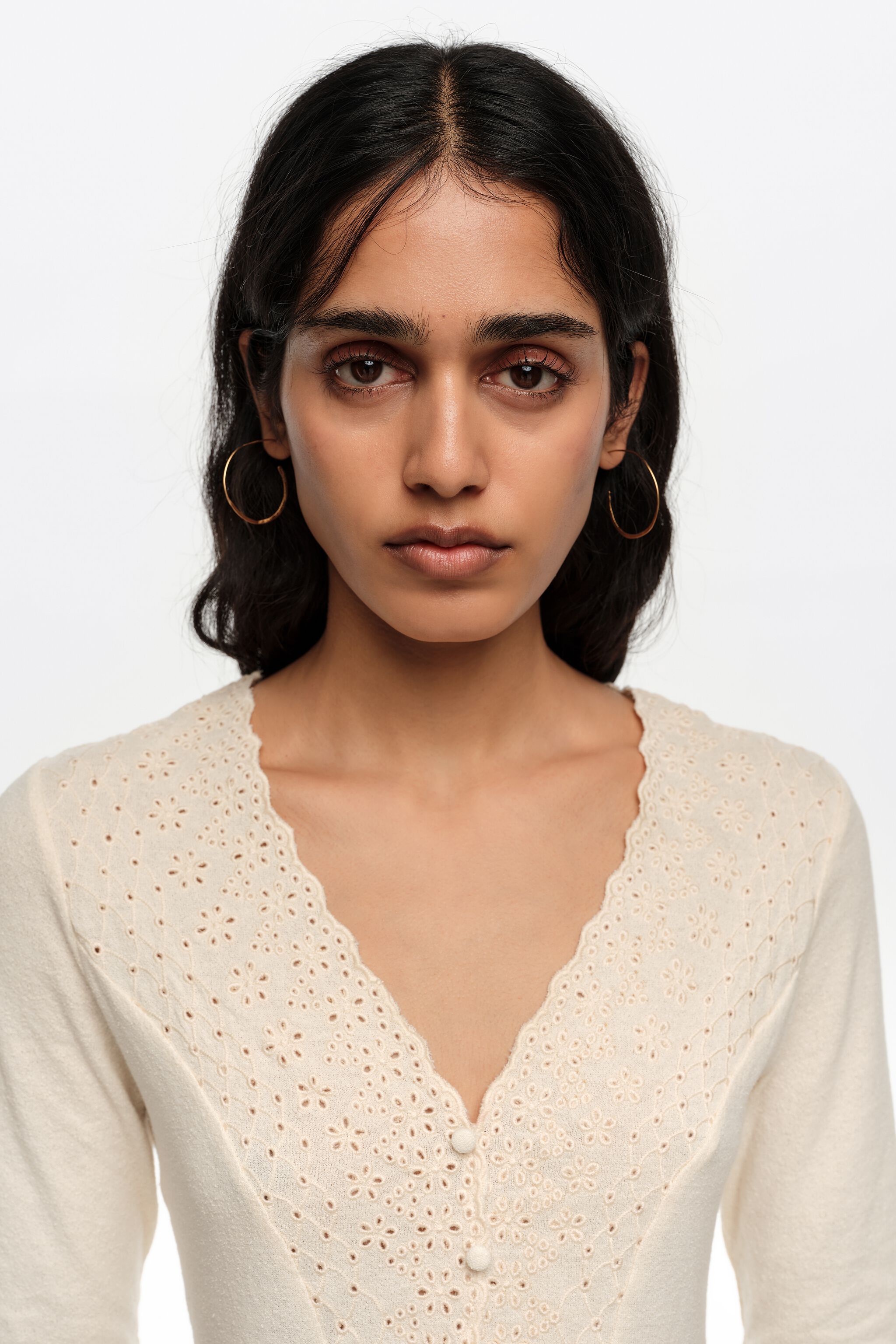 Ivory embroidered bodysuit