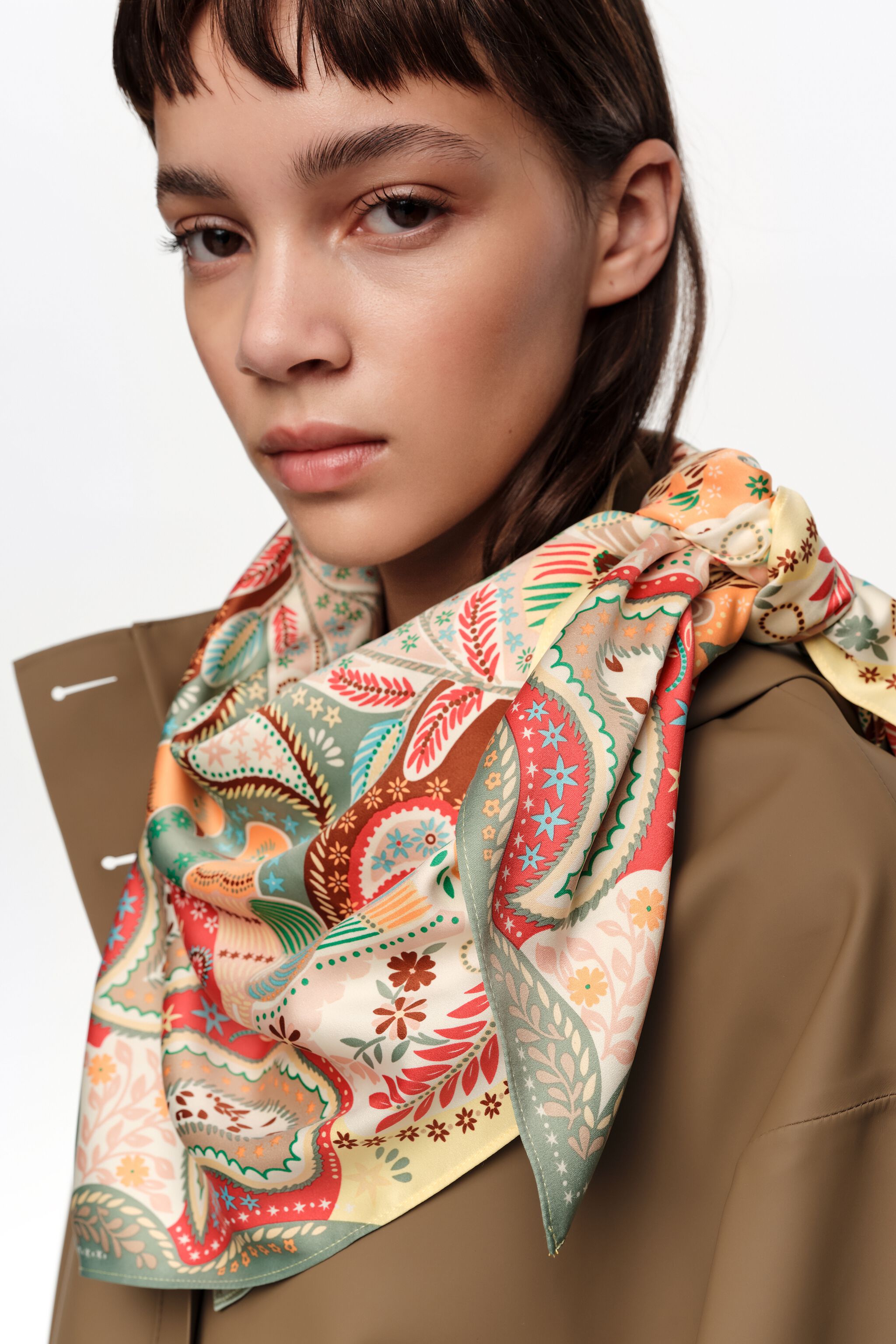 Yellow kaleidoscope paisley scarf