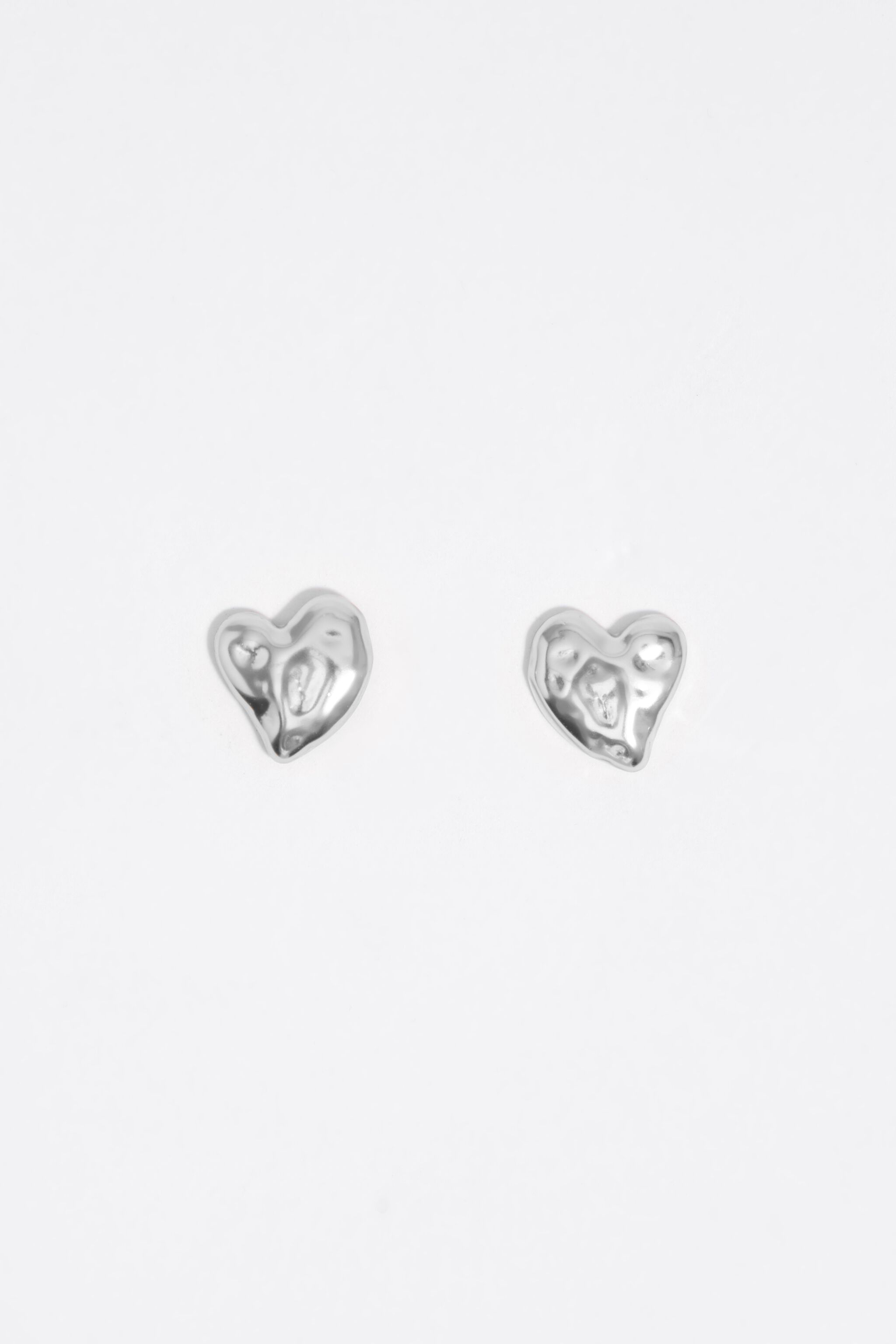 Textured silver heart earrings