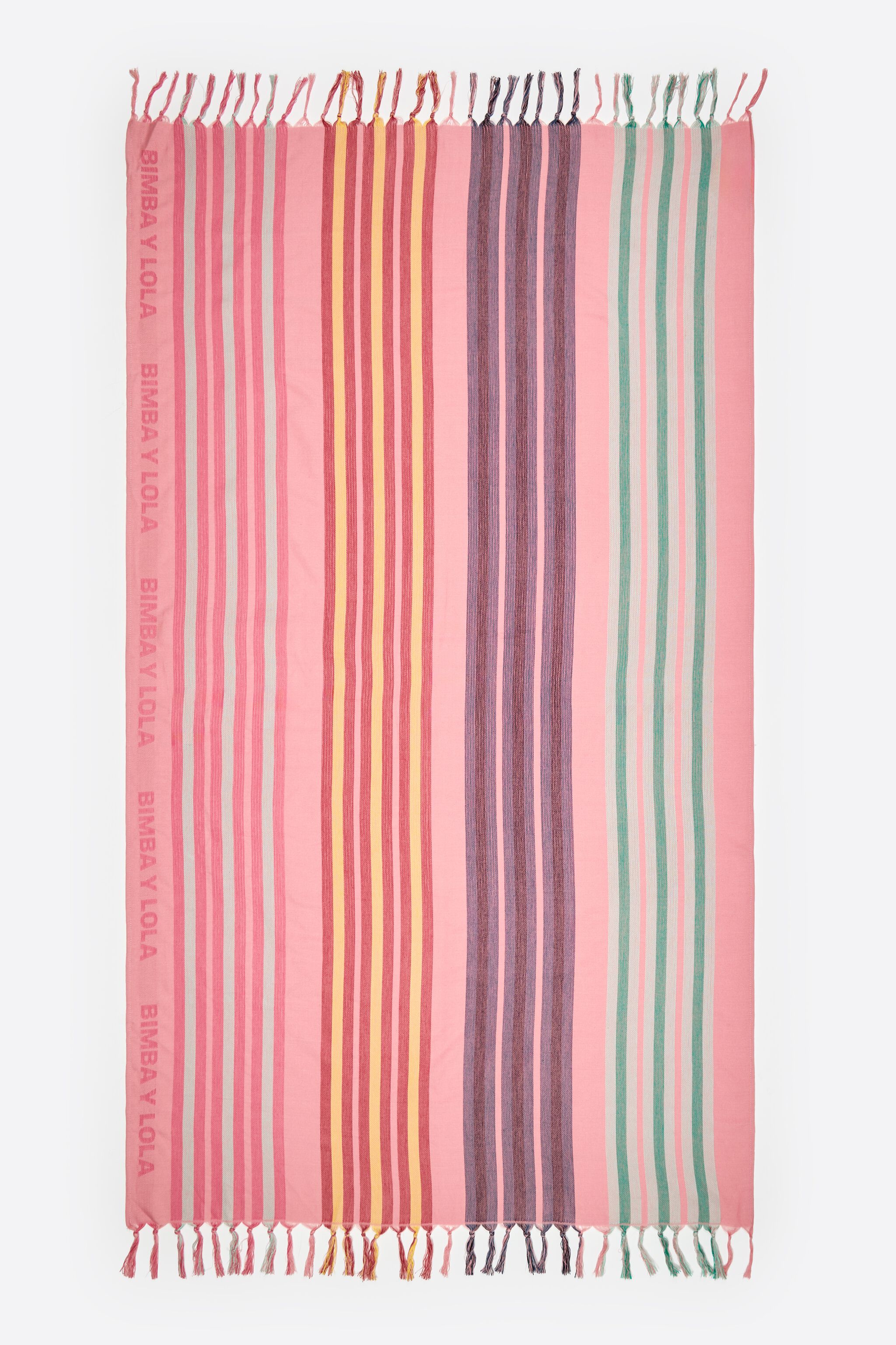 Pink striped towel