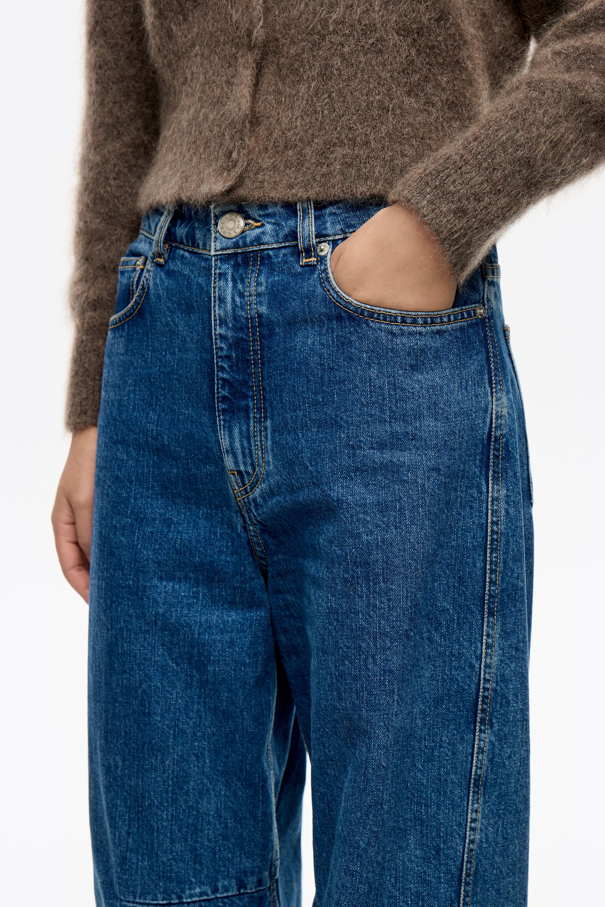 BARREL - Blue mid-rise jeans
