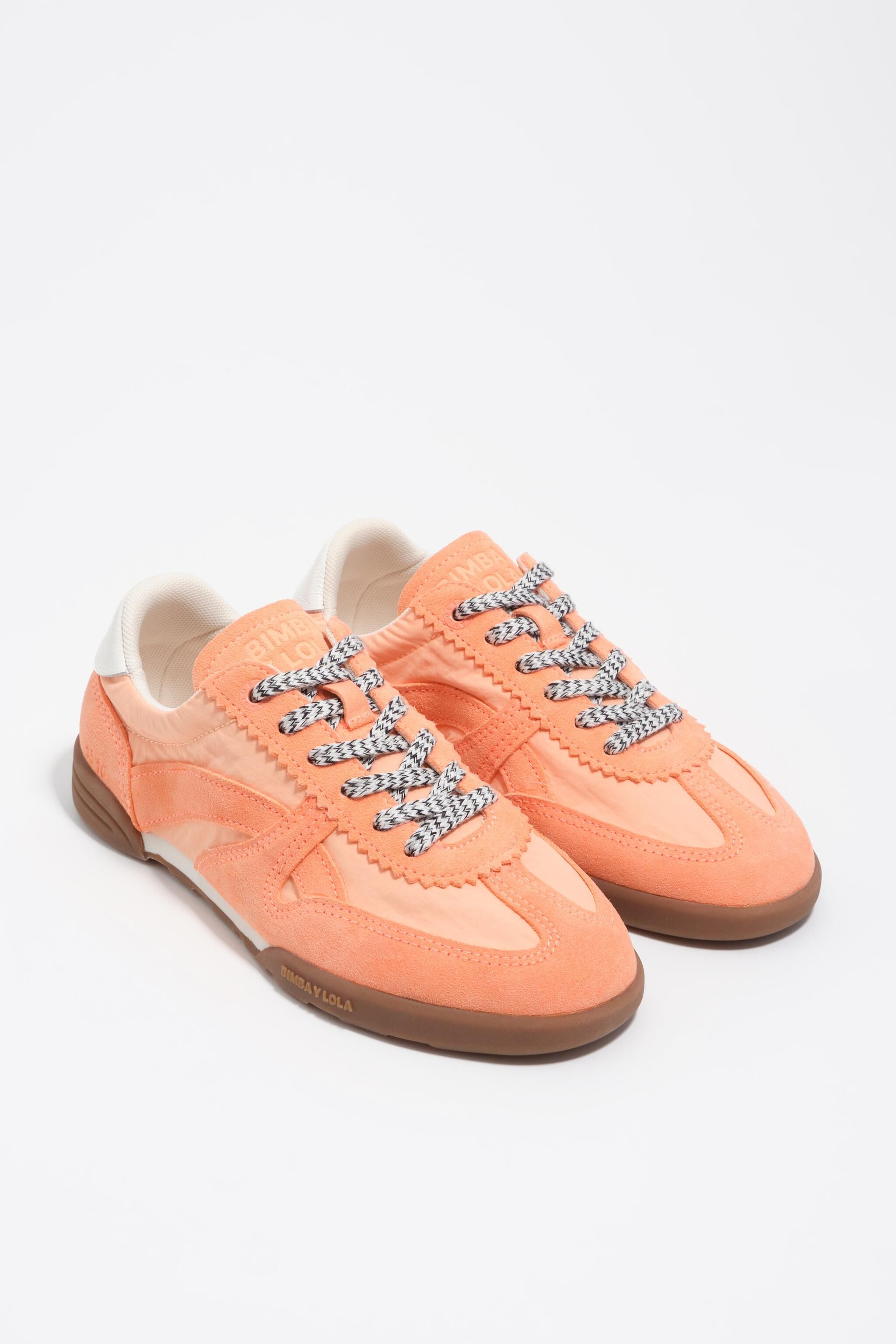 Coral suede and nylon 13 16 indoor sneaker