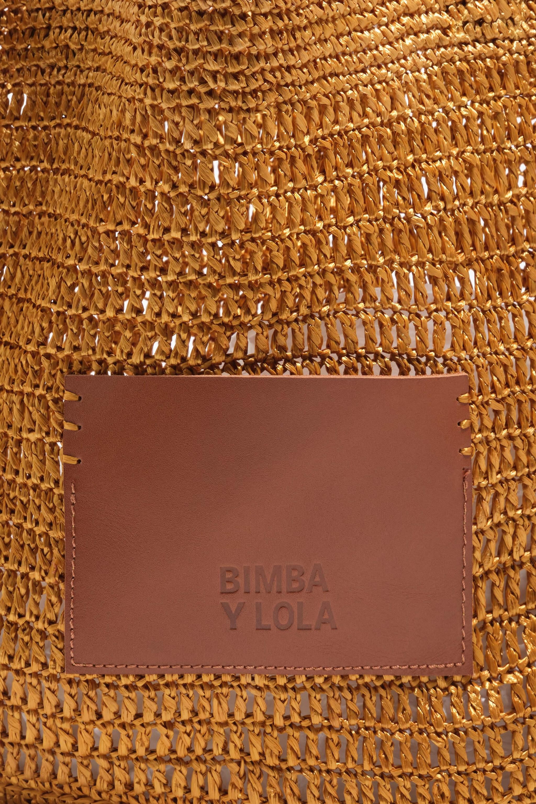 Large gold plaited bag