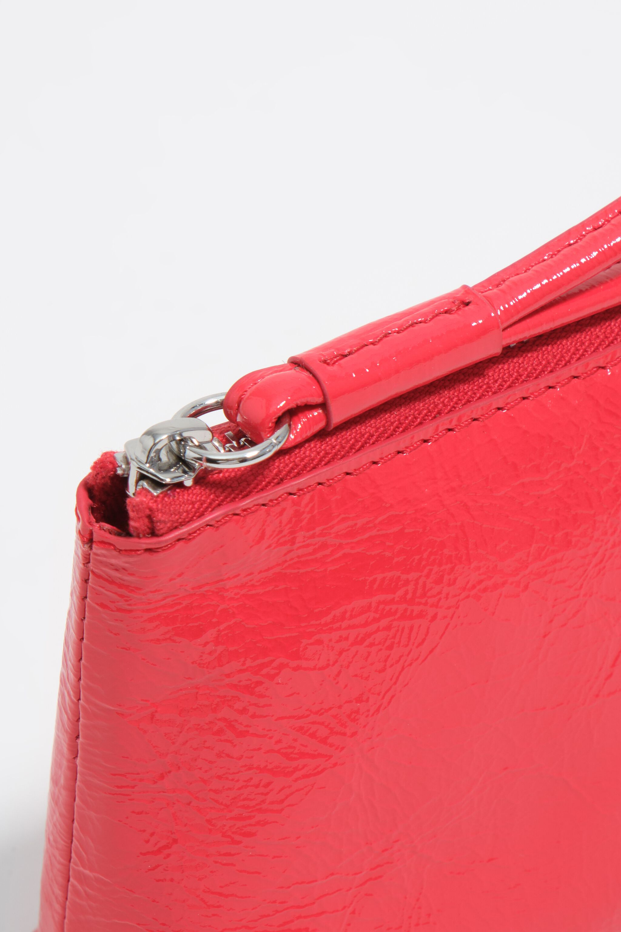 Acid red small shiny leather coin purse