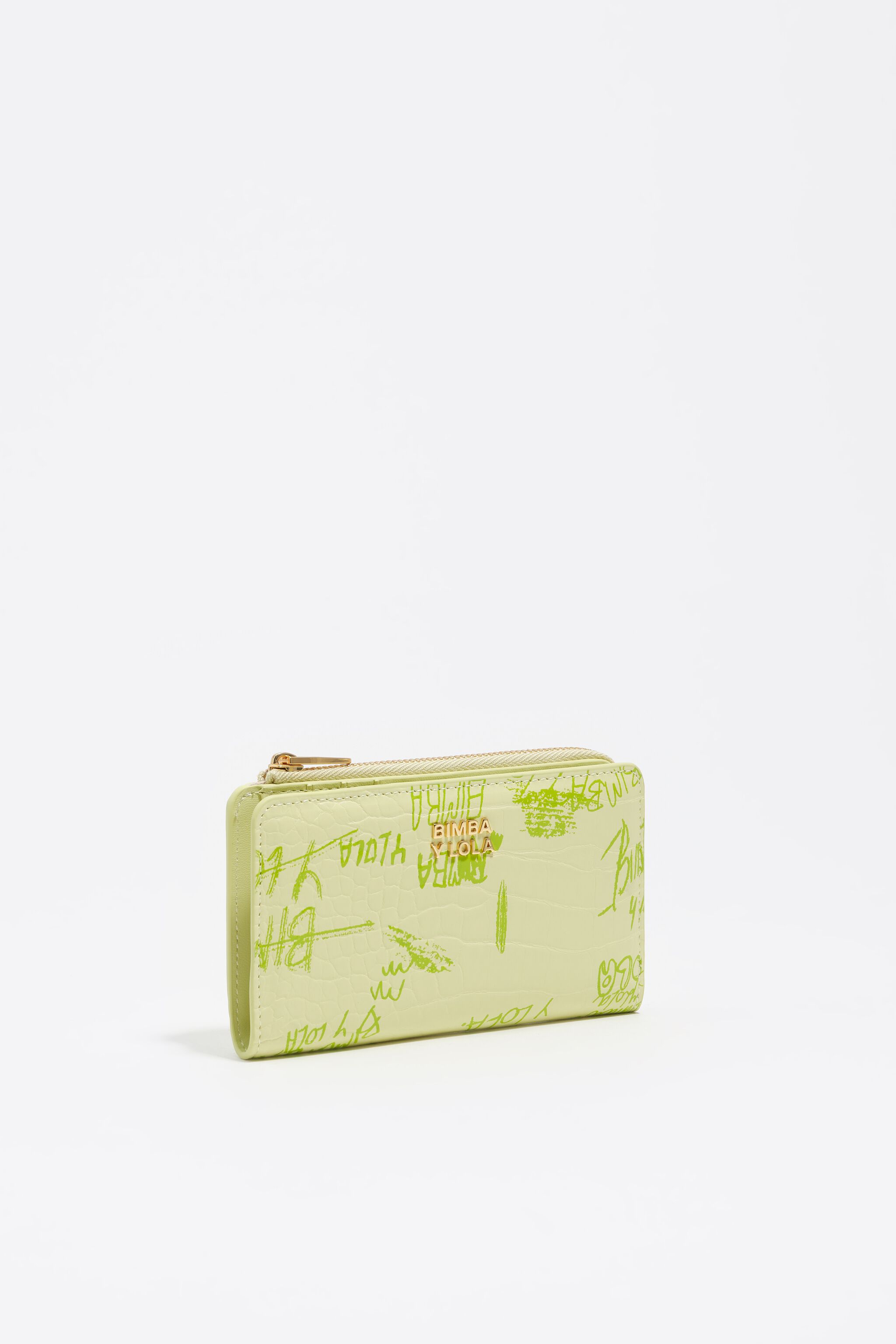 Pastel green BIMBA logos compact purse