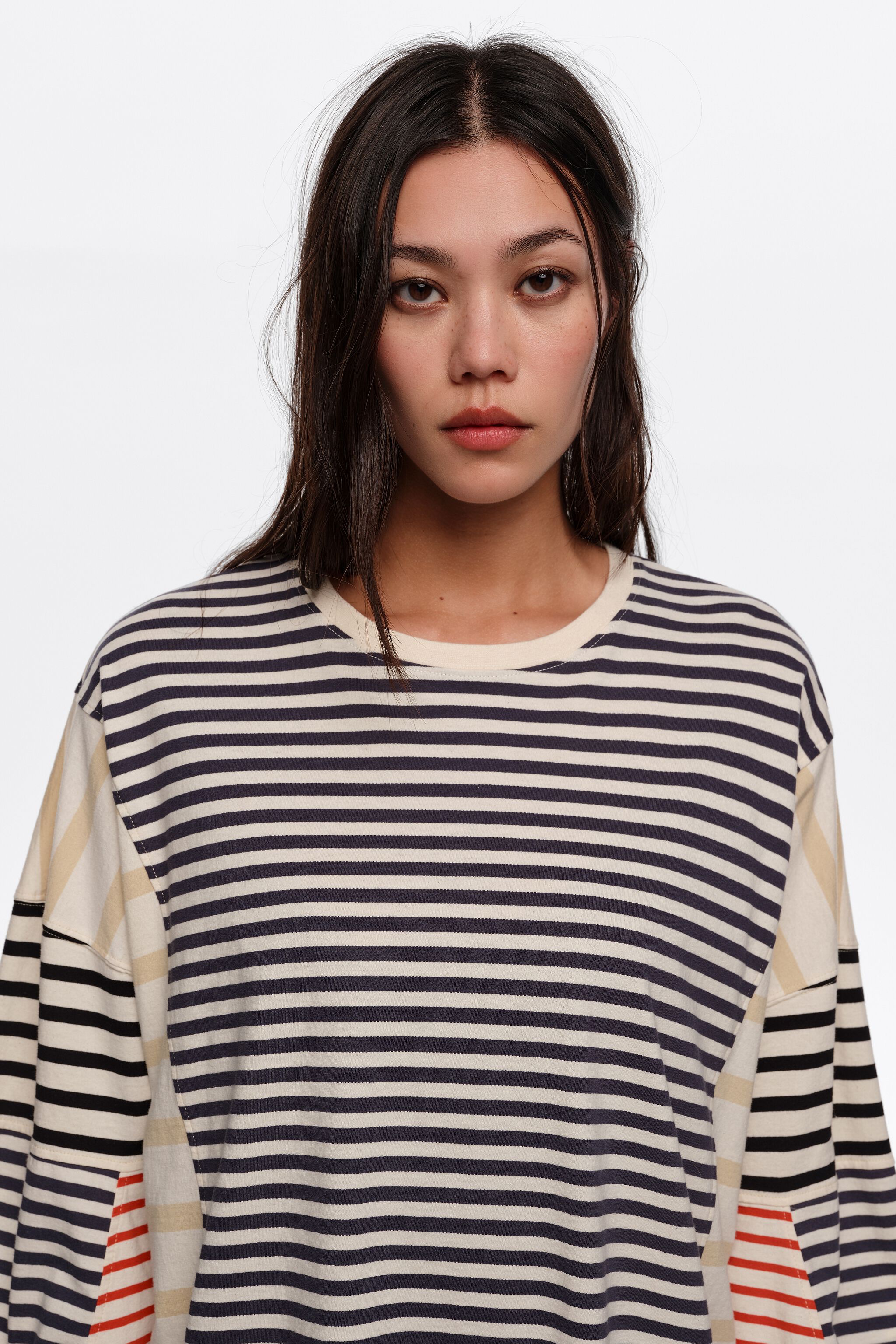 Multicolor striped oversize T-shirt