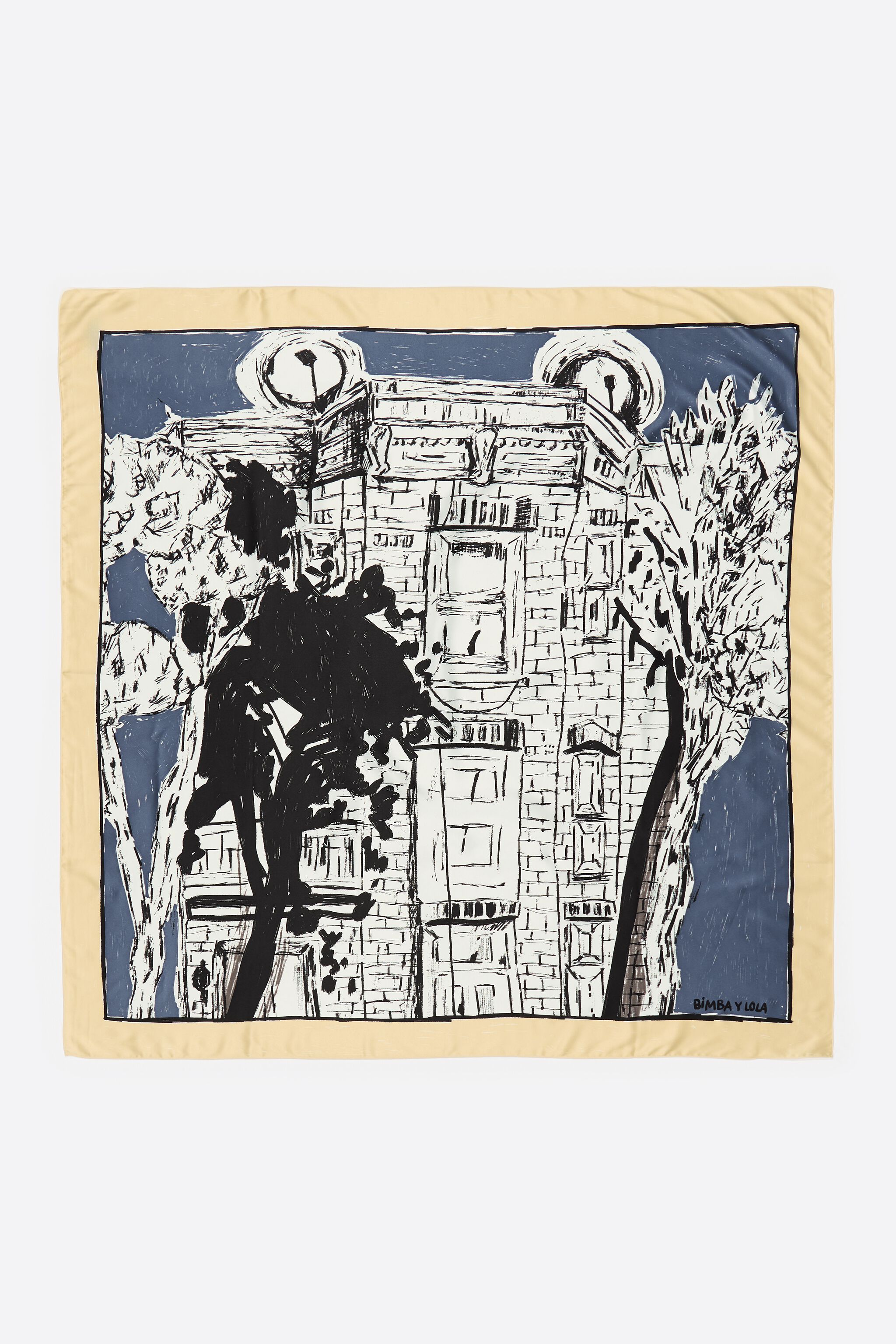 Bimba House graphite brushstroke scarf