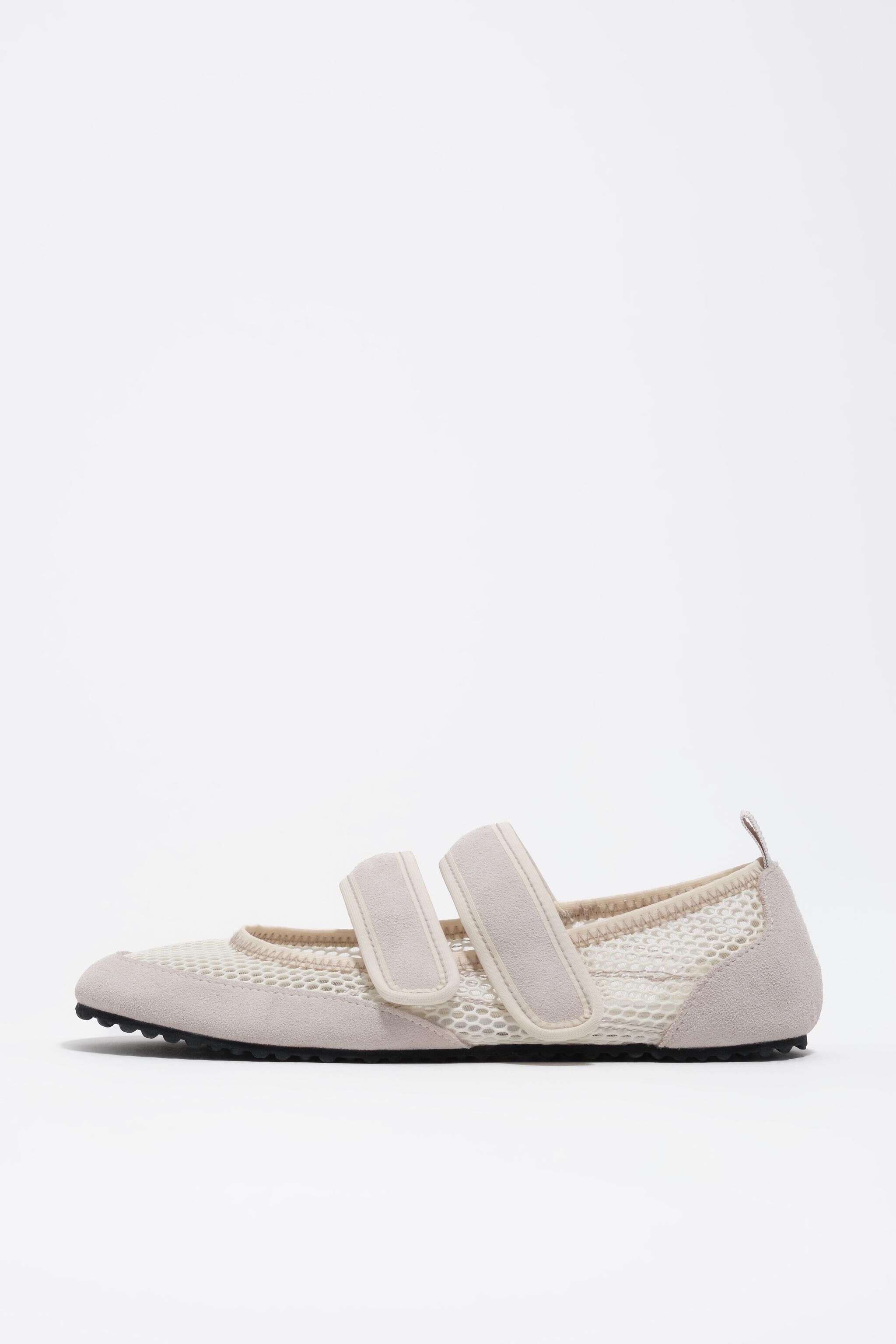 White Velcro sporty ballerina
