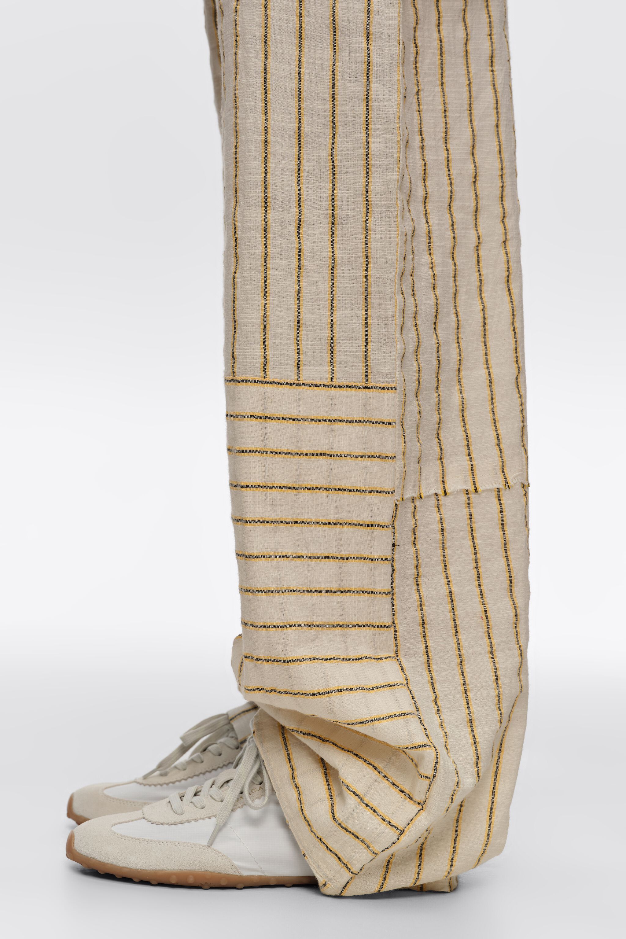 White suede and nylon 13 29 sneaker