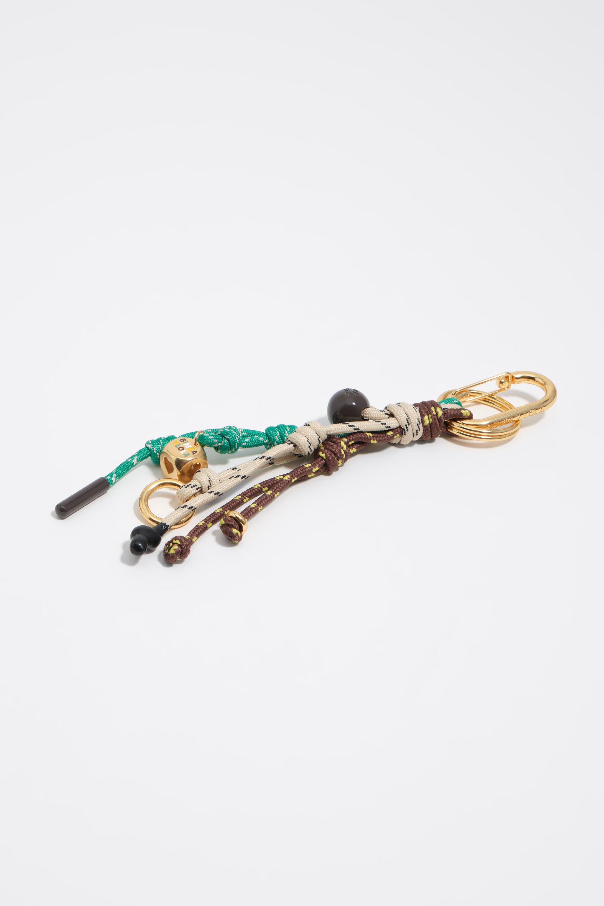 Multicolor ropes pompom key ring