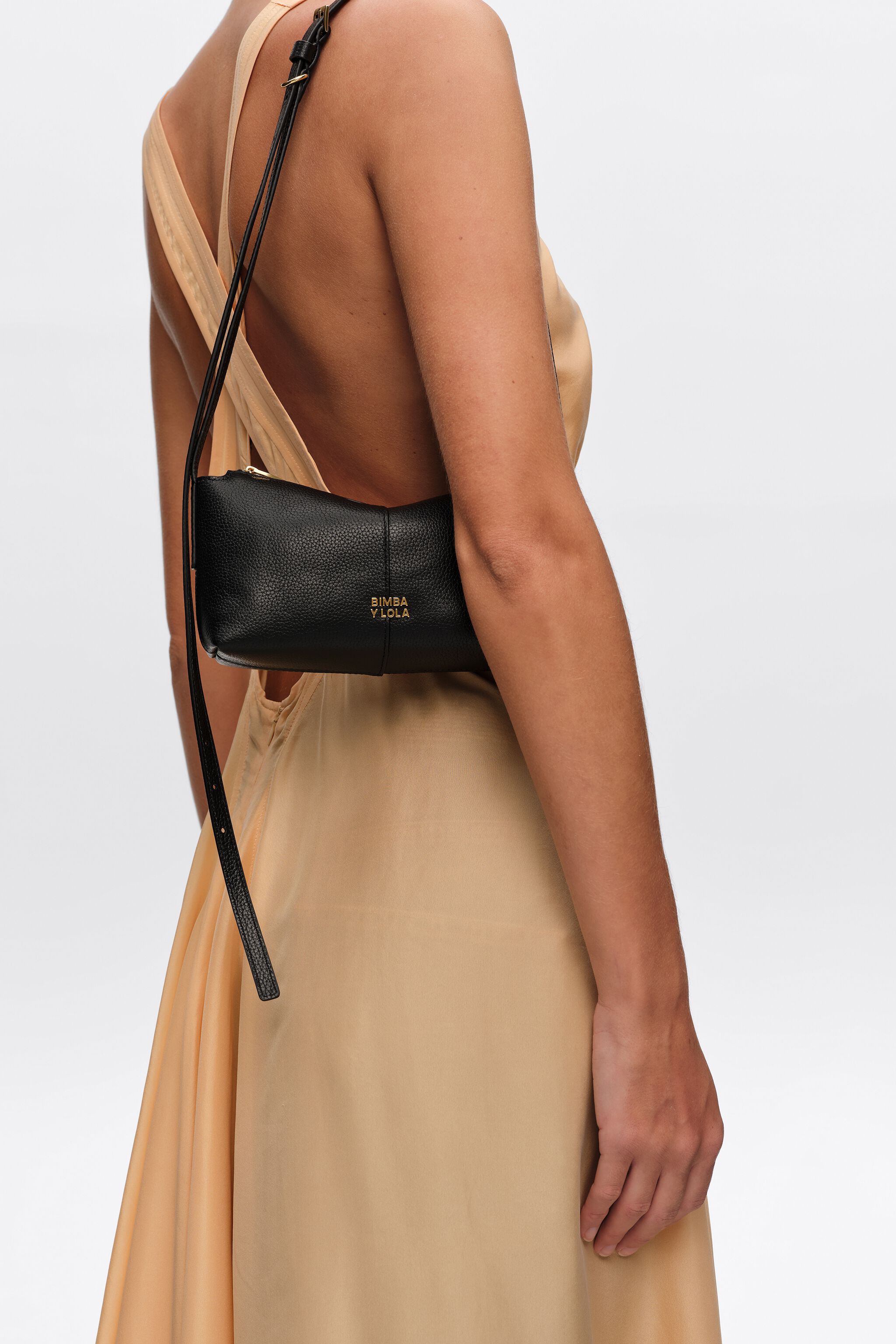 Mini black leather bag