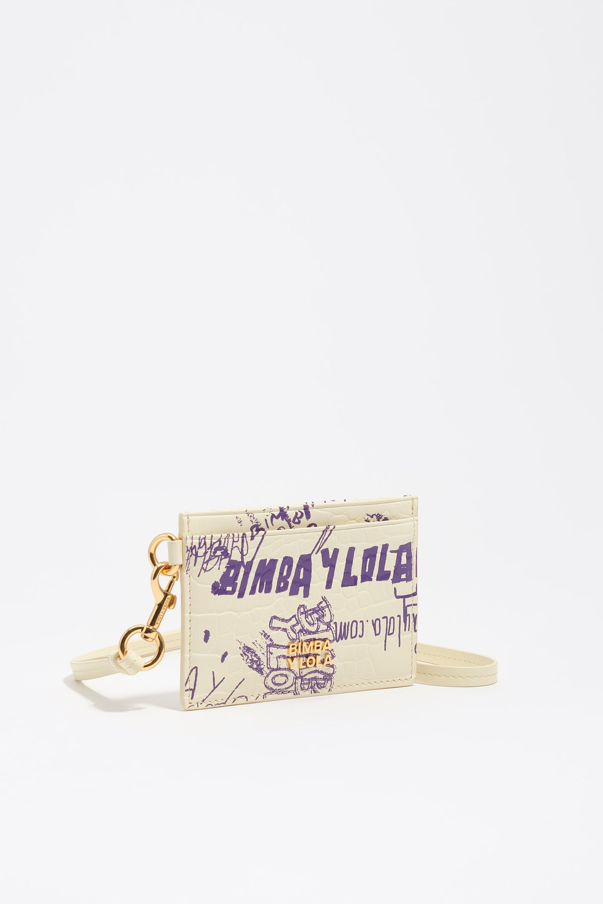 Yellow and purple BIMBA logos card holder