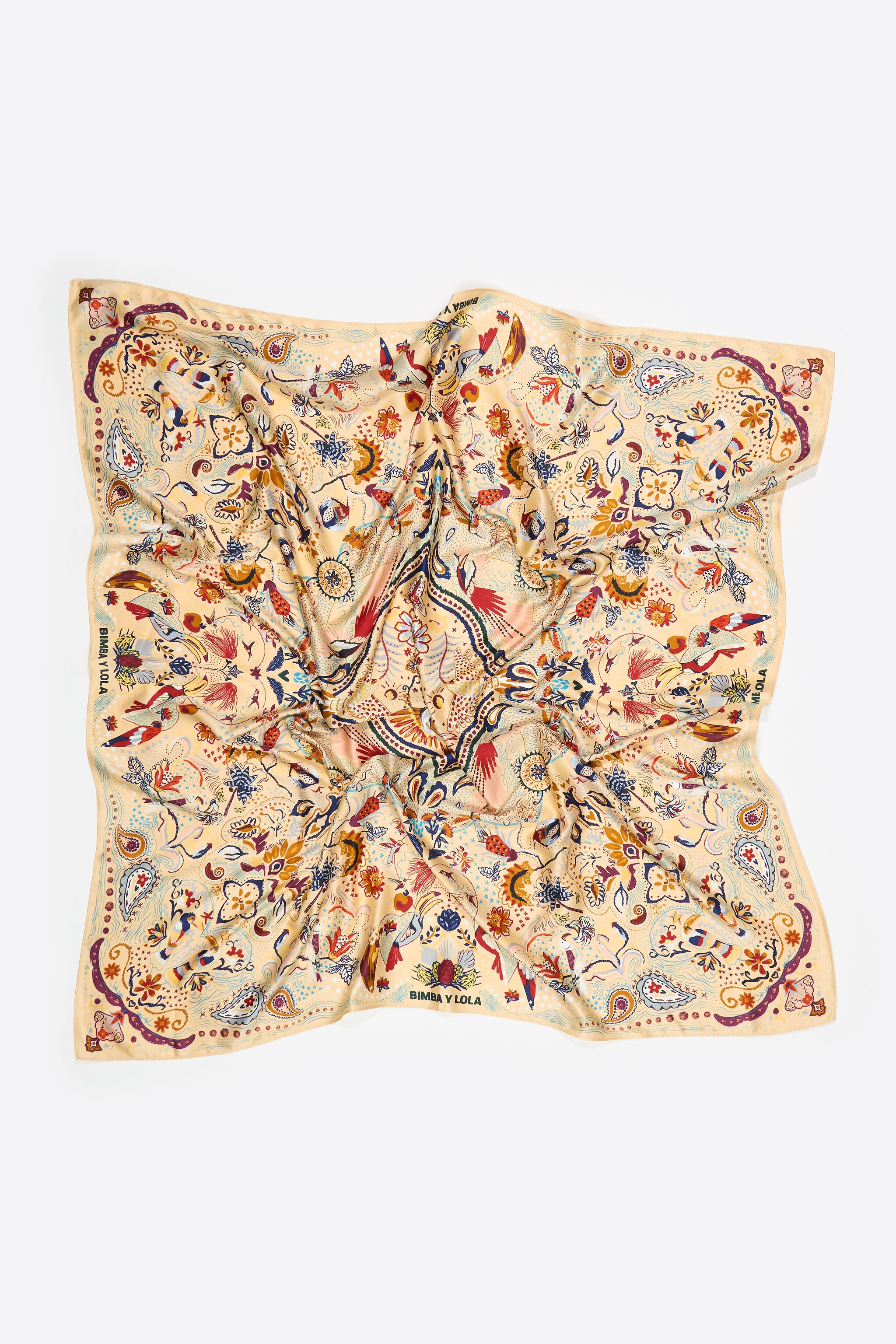 Vanilla tropical birds scarf