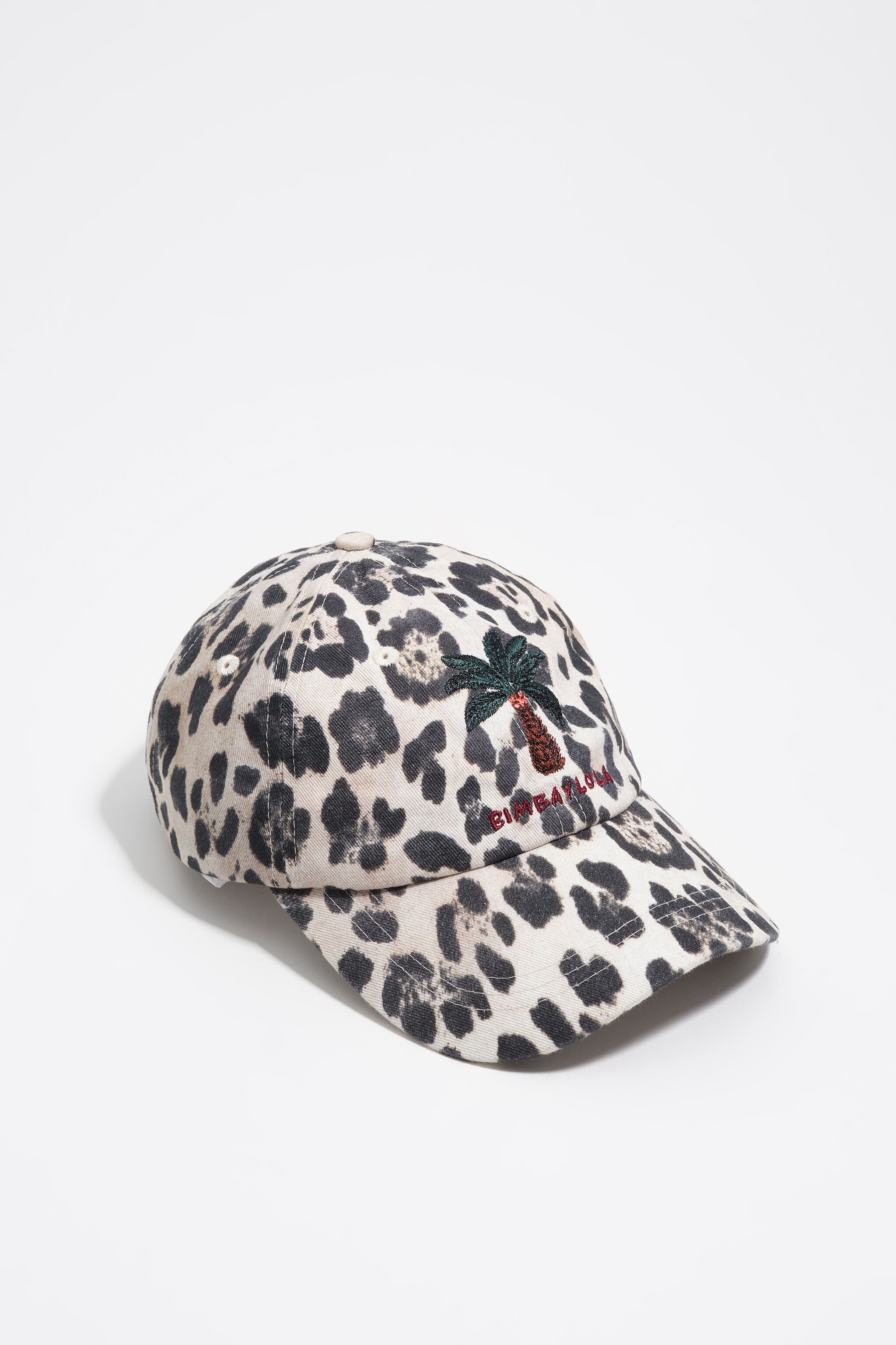 Washed cotton leopard palm tree cotton cap