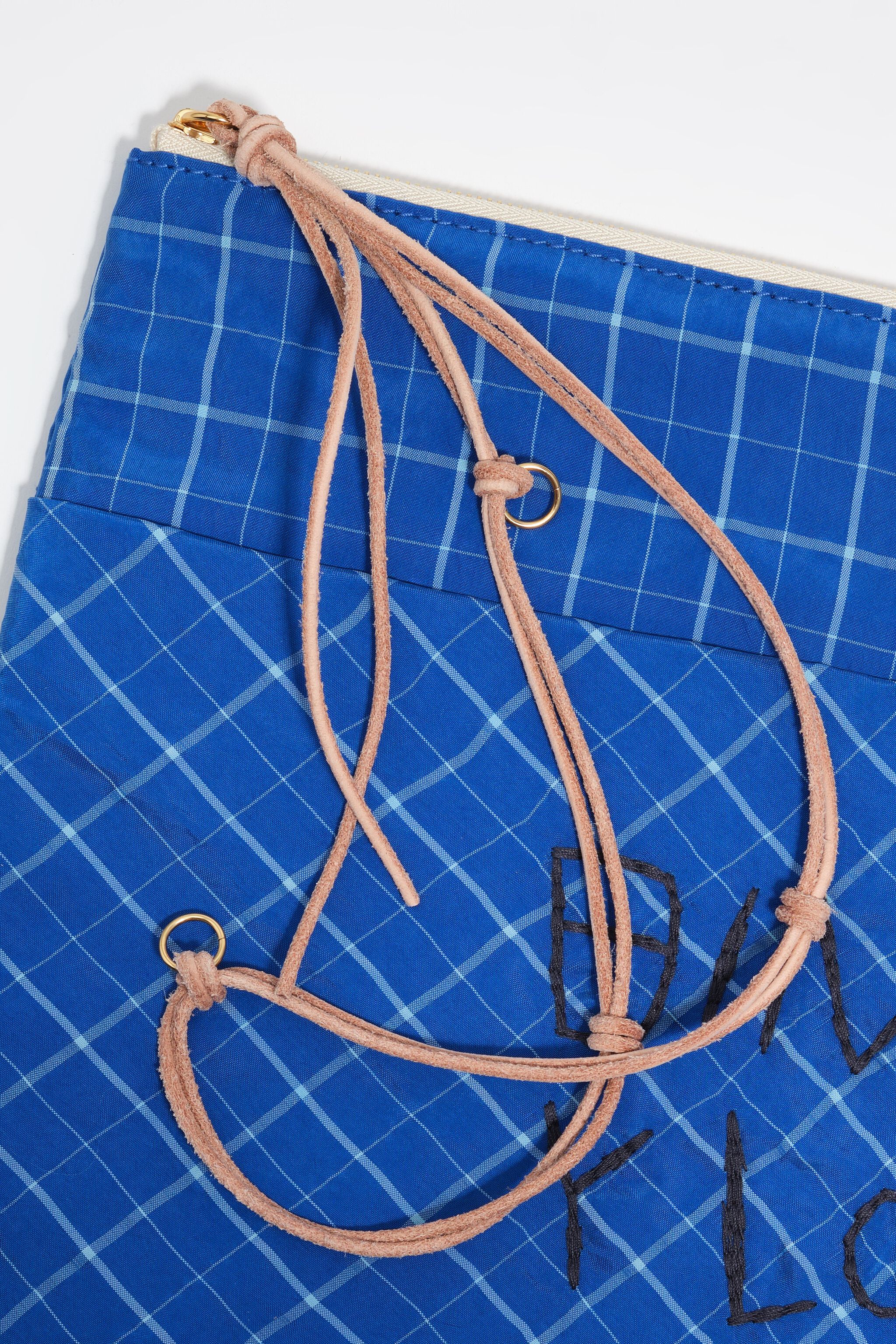Electric blue zip clutch