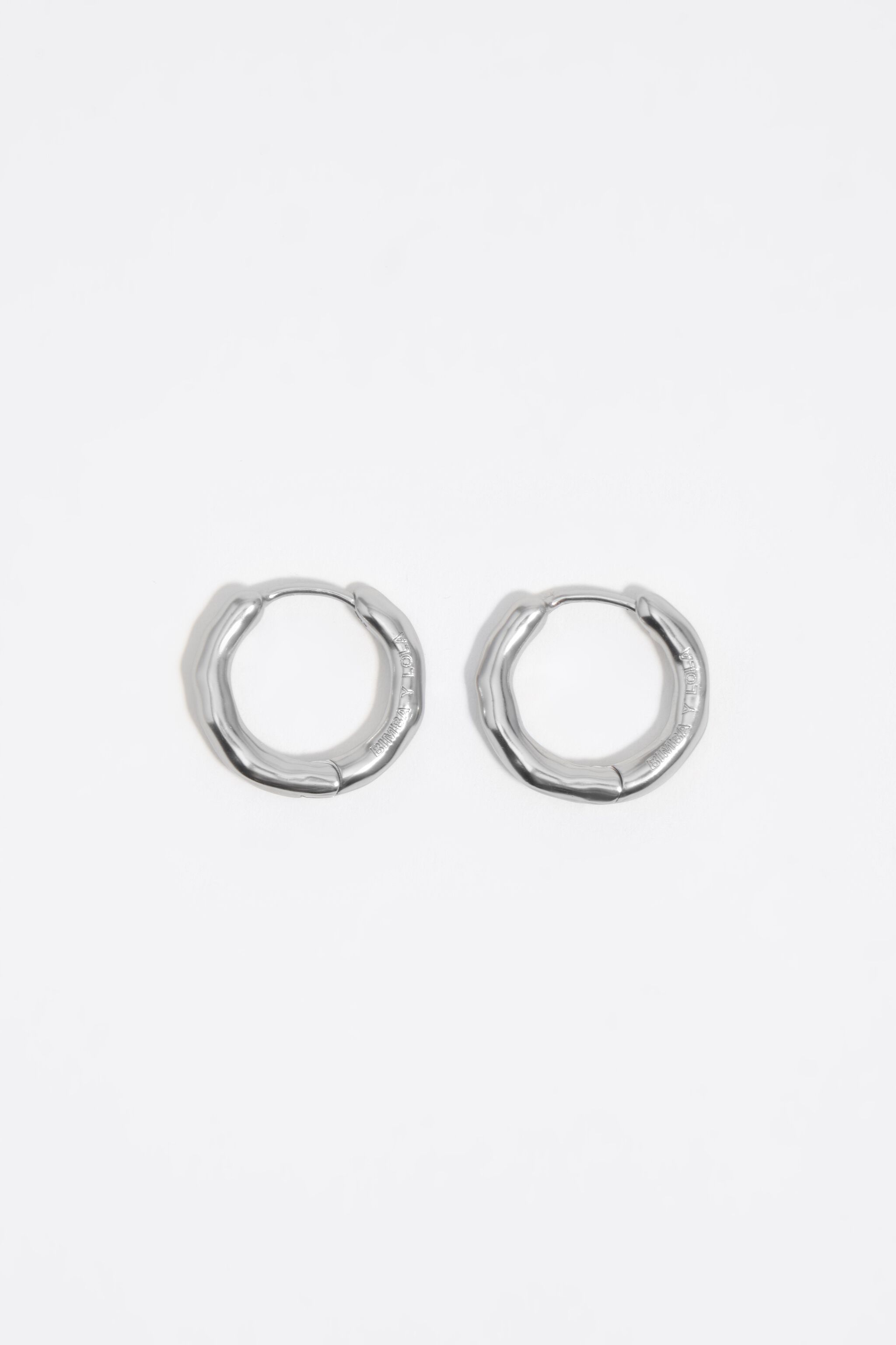 Small silver irregular hoop earrings