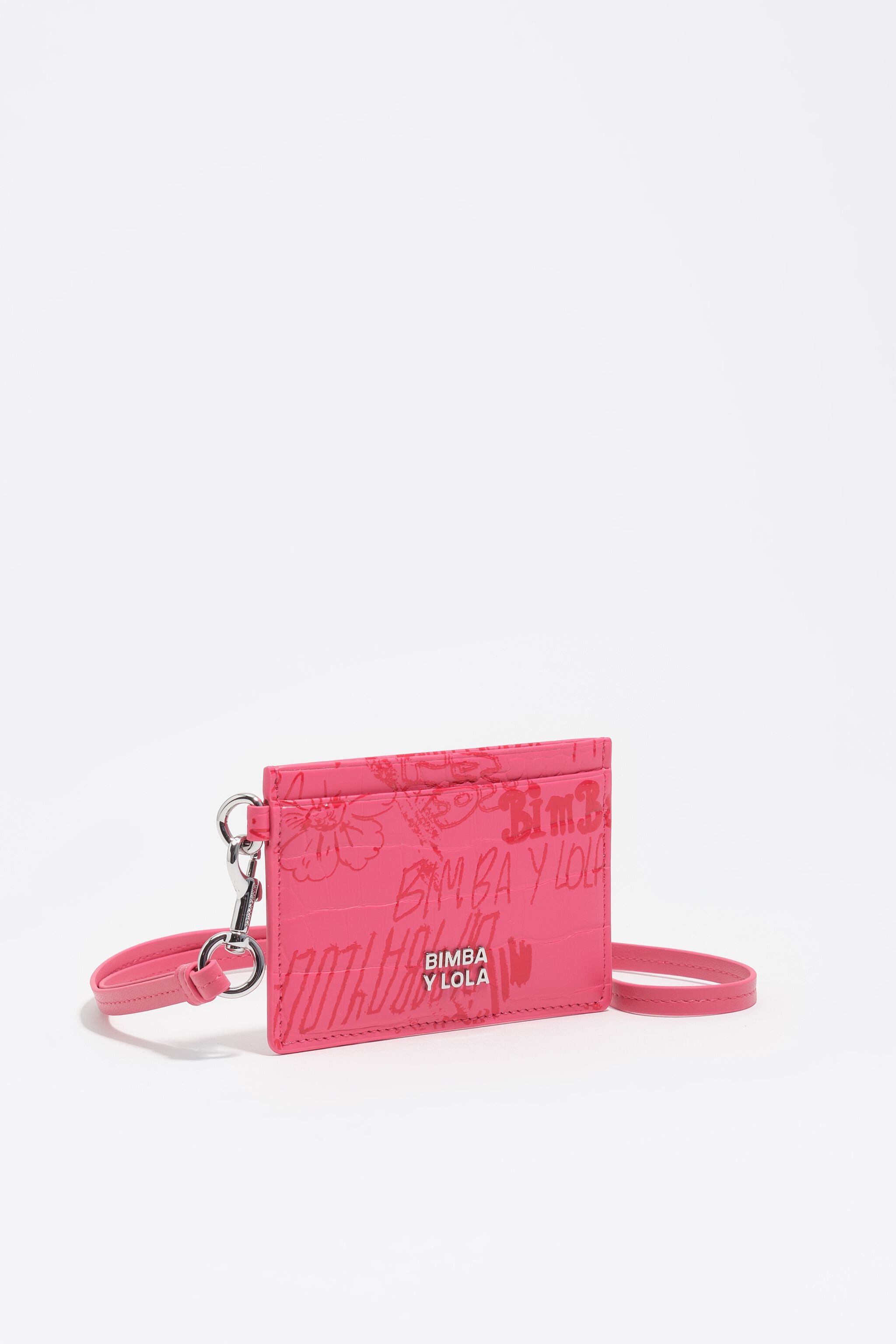Berry pink BIMBA logos card holder