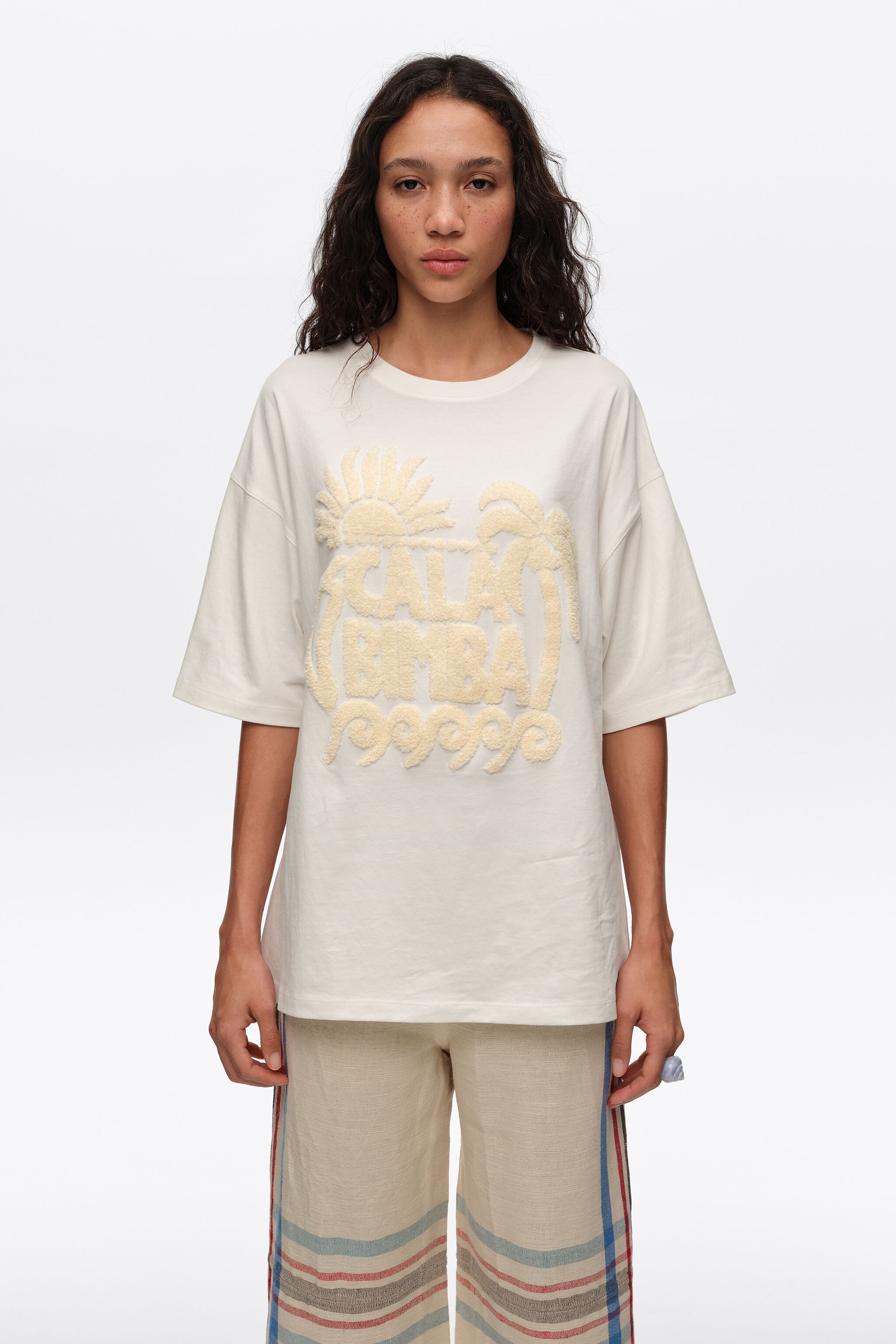 Ivory toweling logo T-shirt