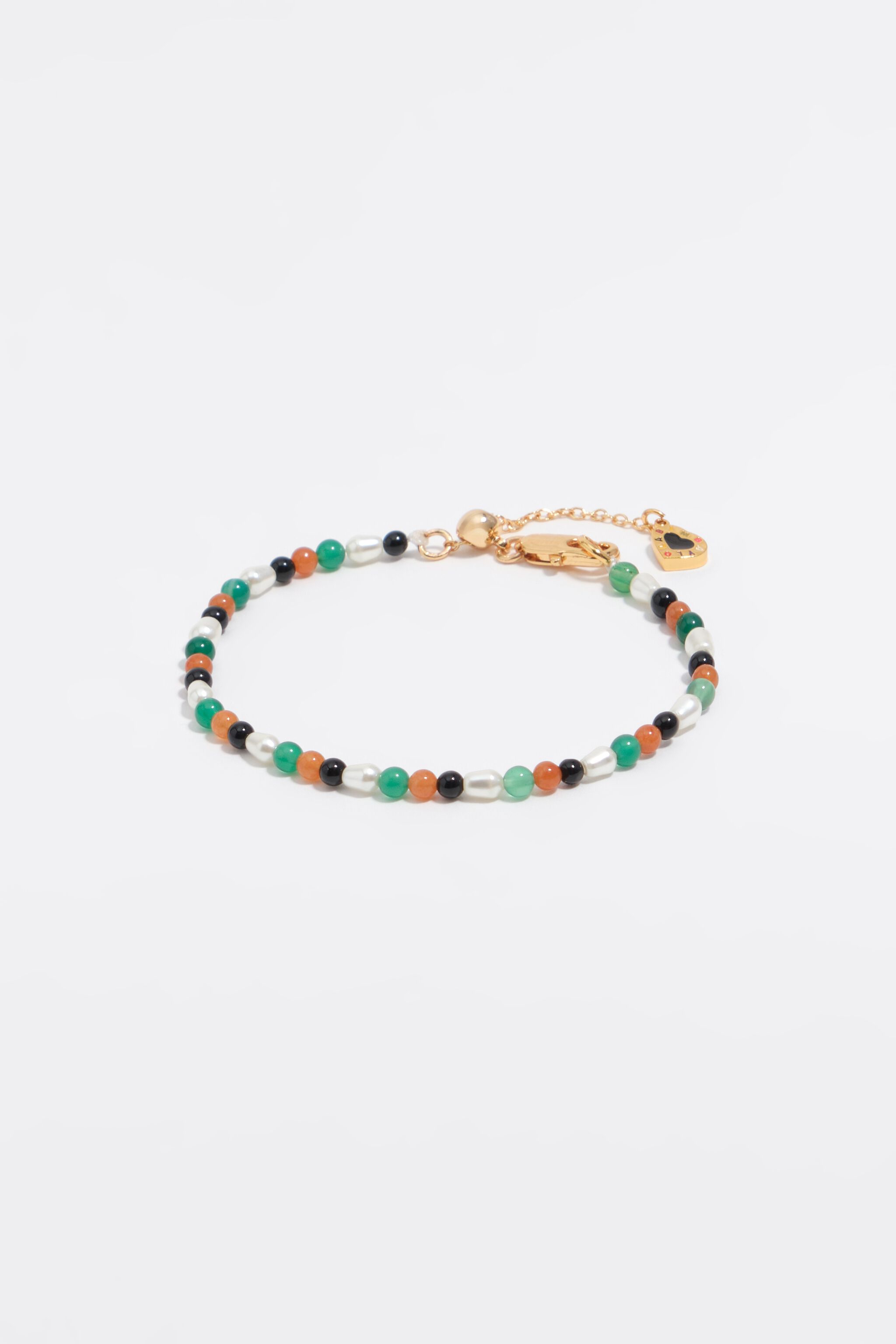 Pearl and multicolour stone bracelet