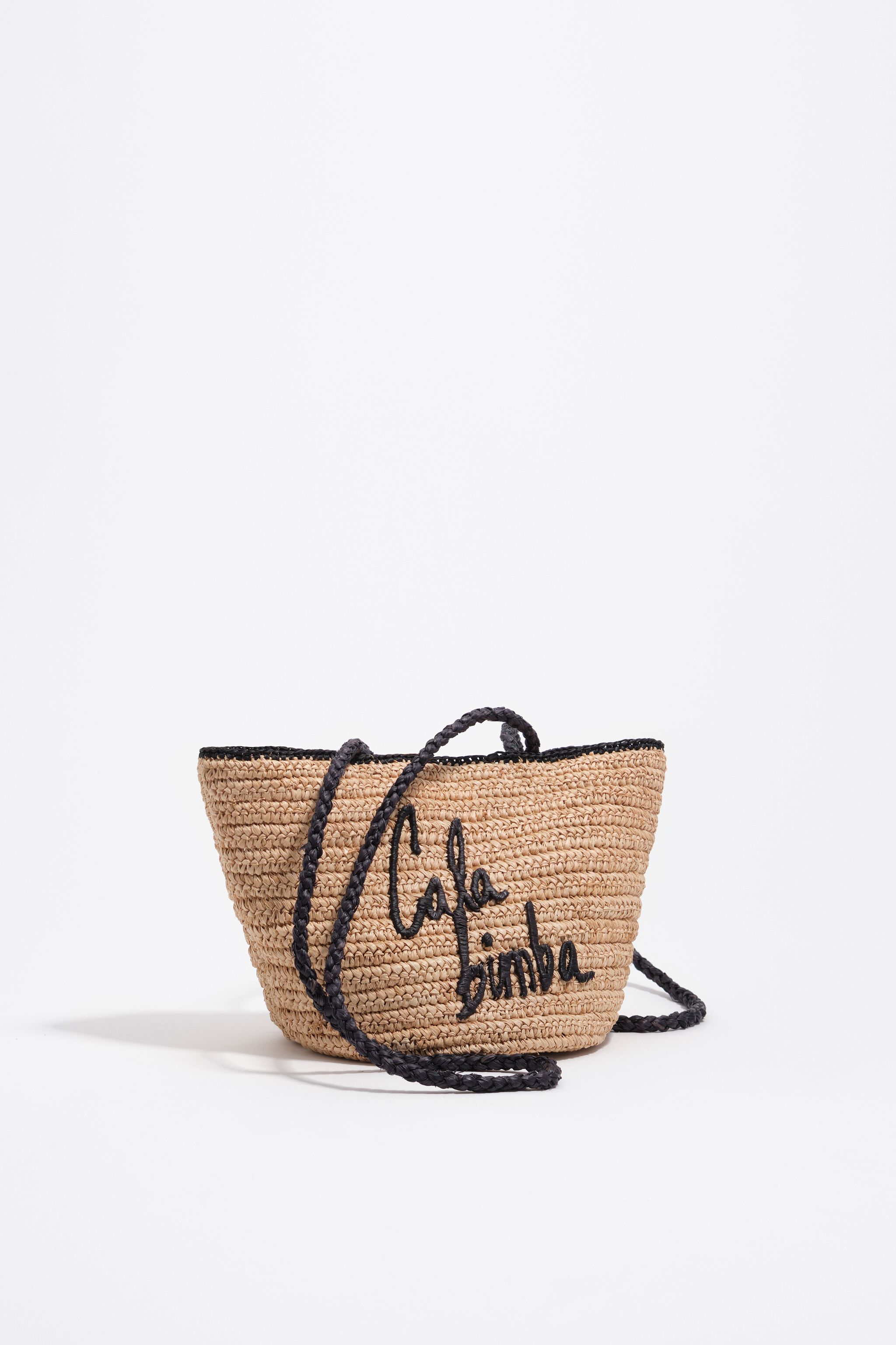Small natural raffia basket bag