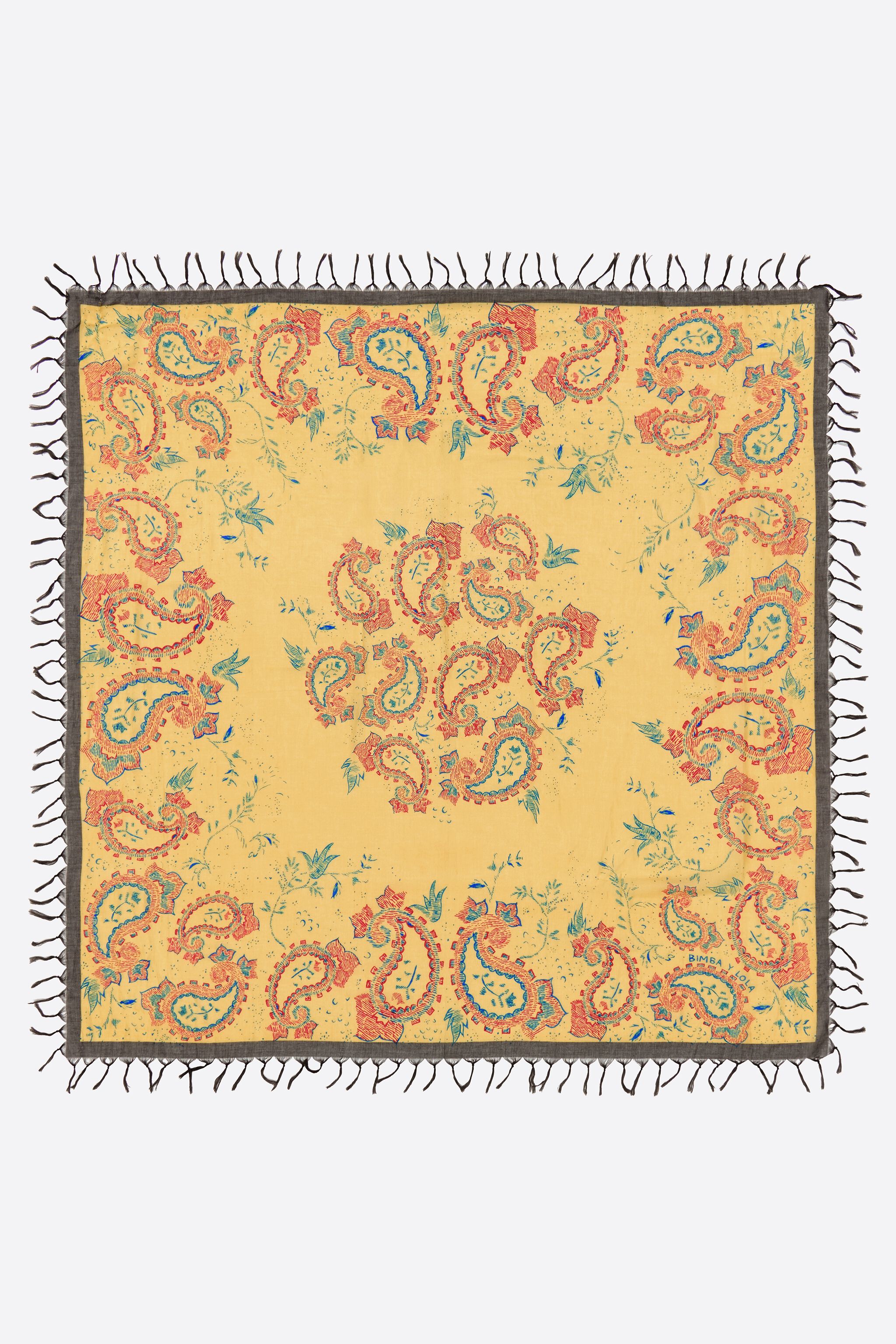 Light orange paisley shawl