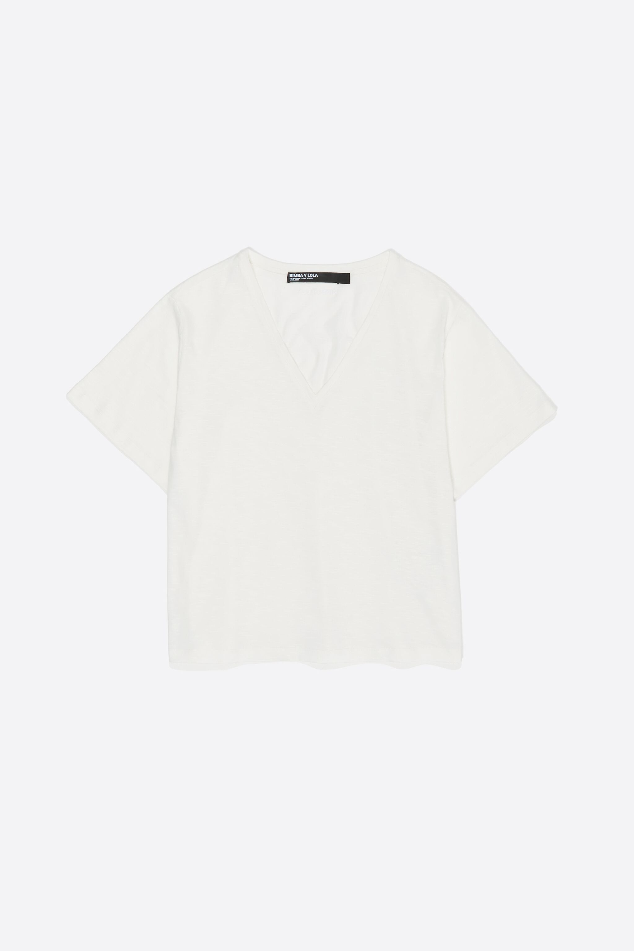 White V-neck cotton T-shirt