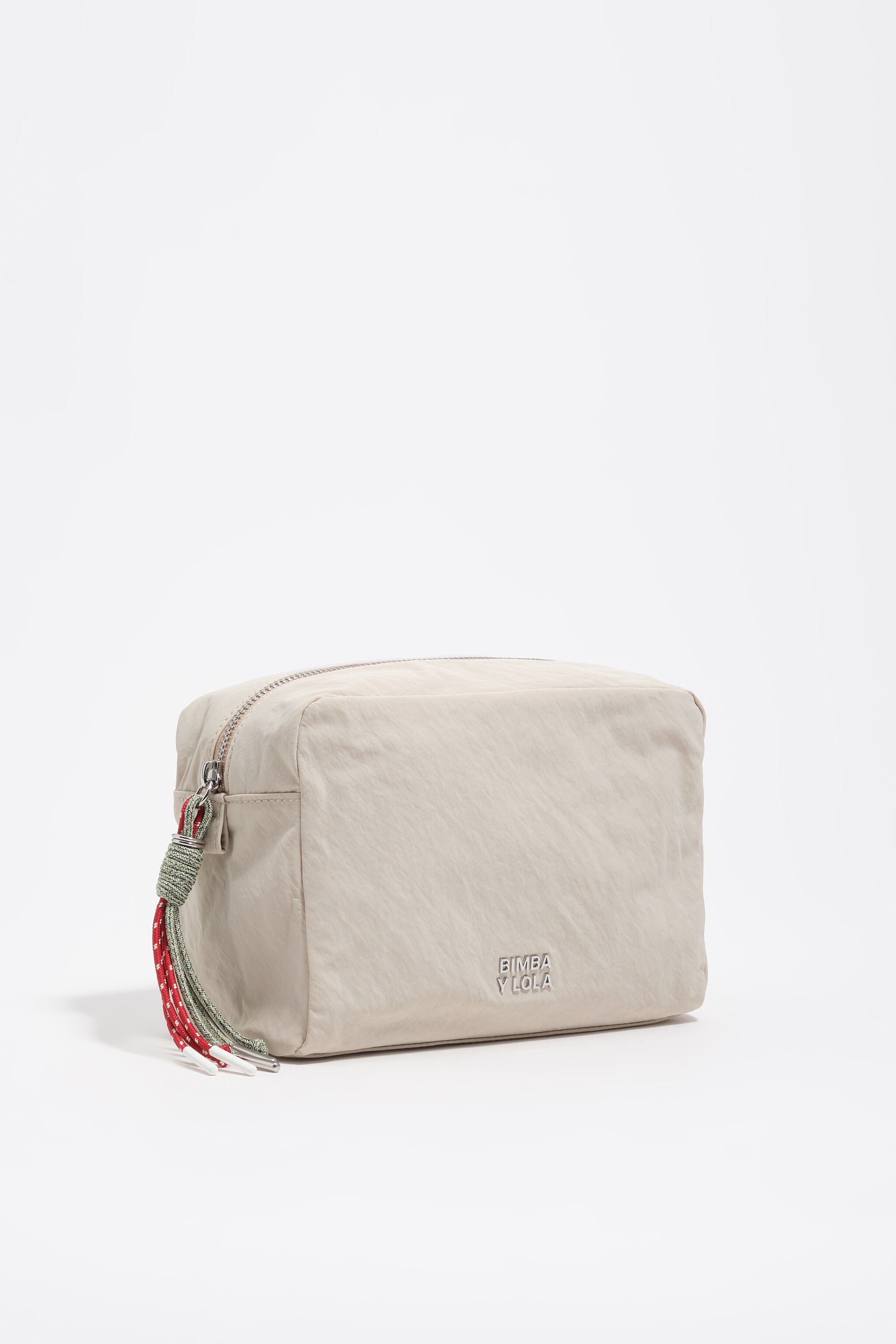 Large stone white nylon make-up case