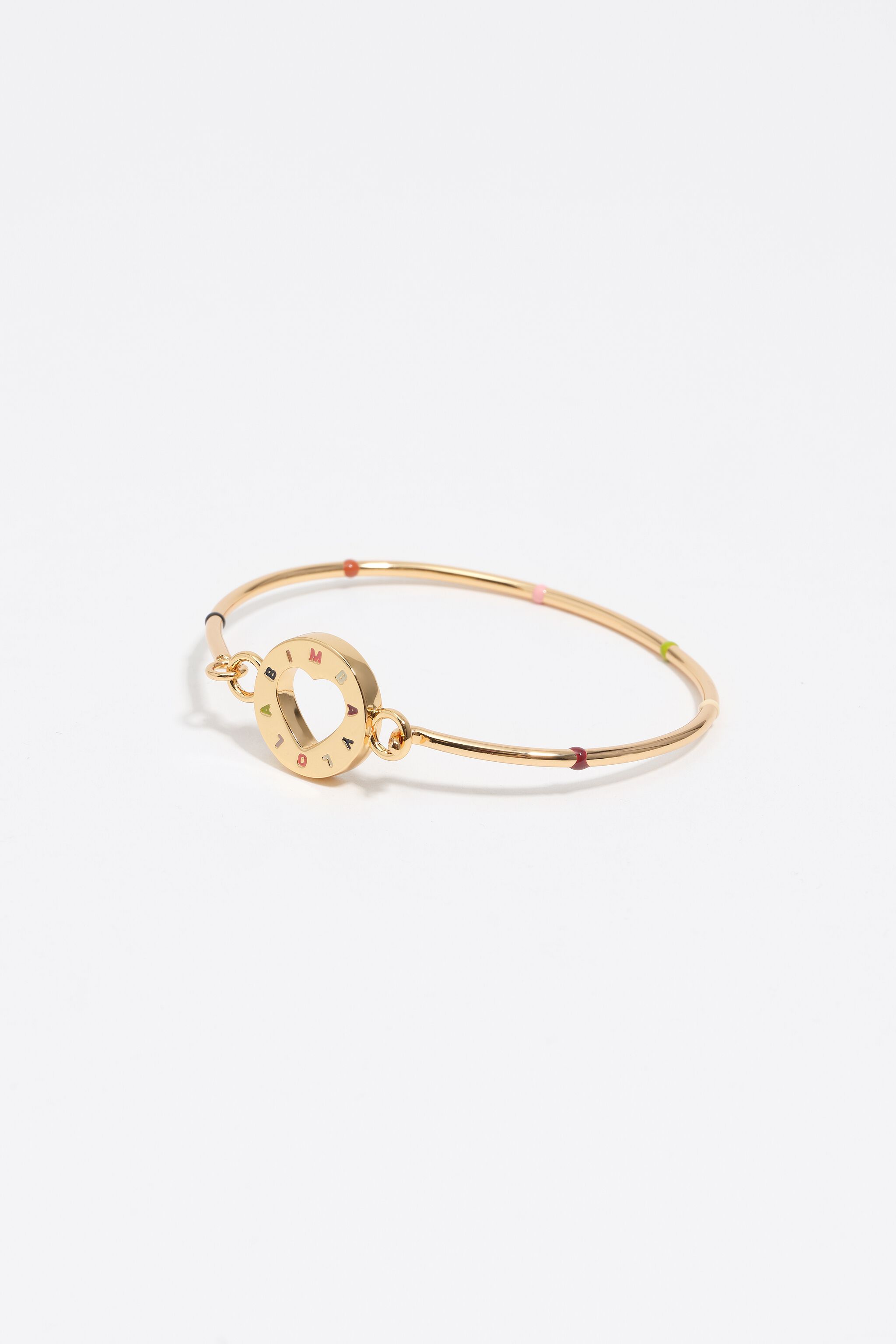 Gold rigid logo bracelet