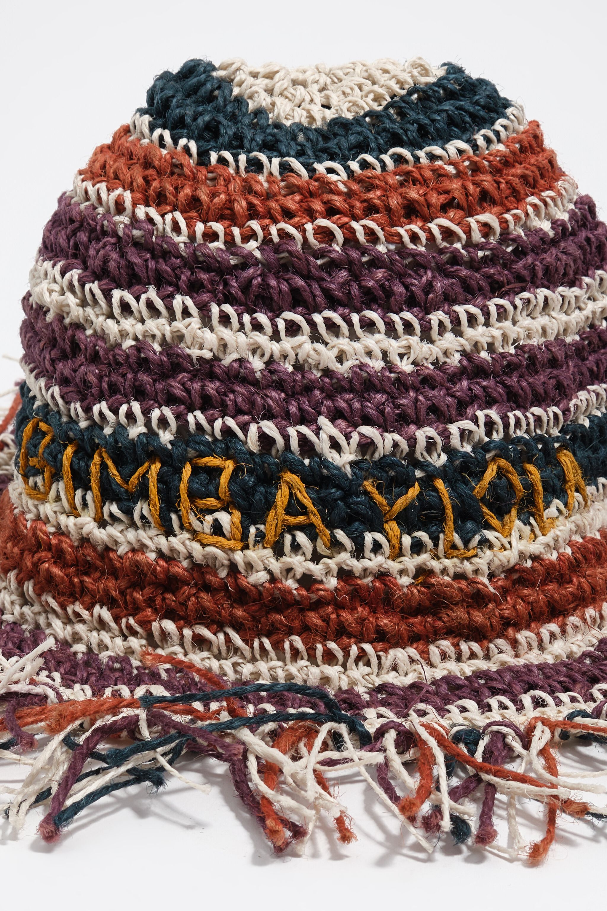 Frayed jute hat
