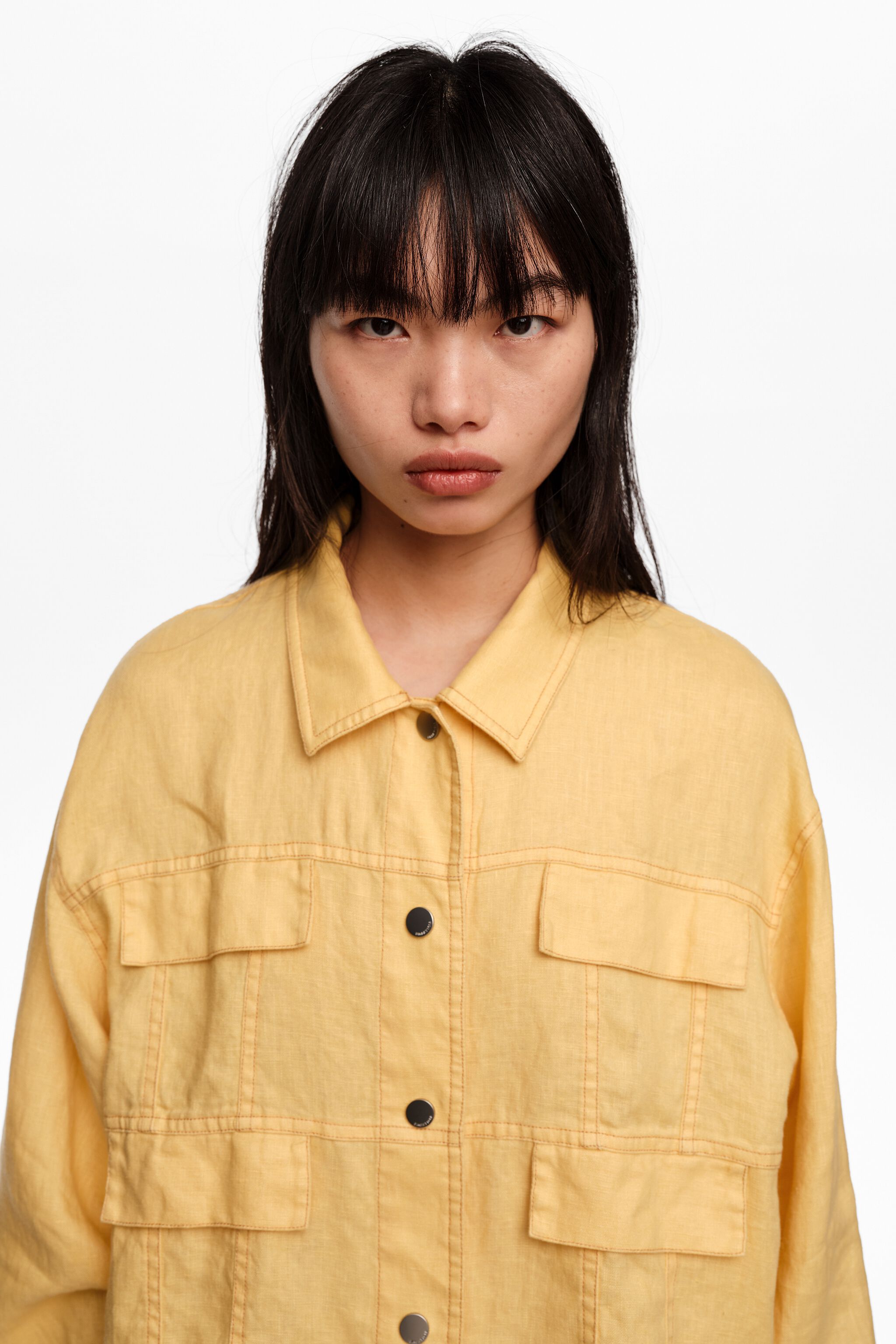 Yellow linen boxy jacket