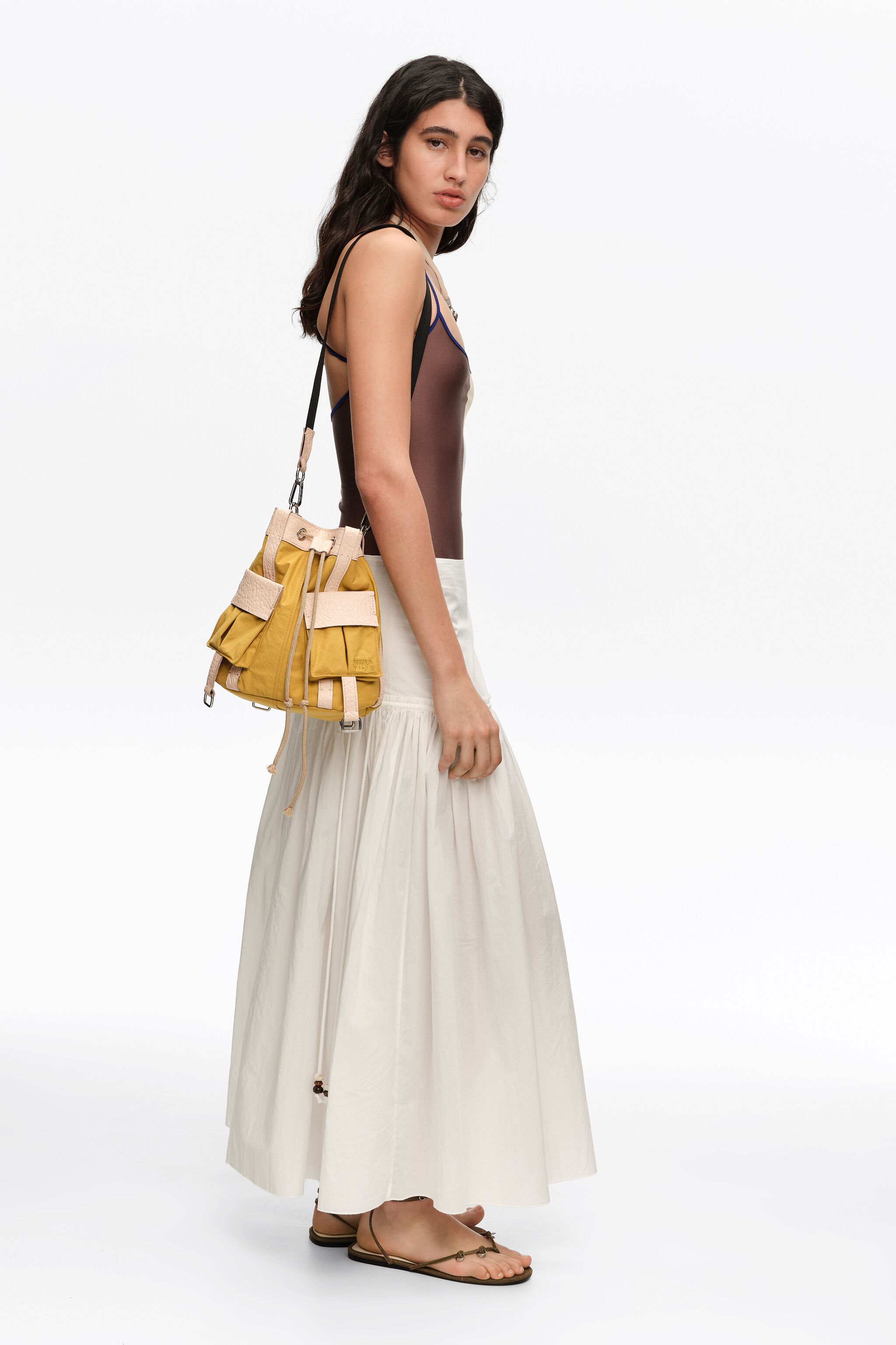 Small oil cotton bucket bag