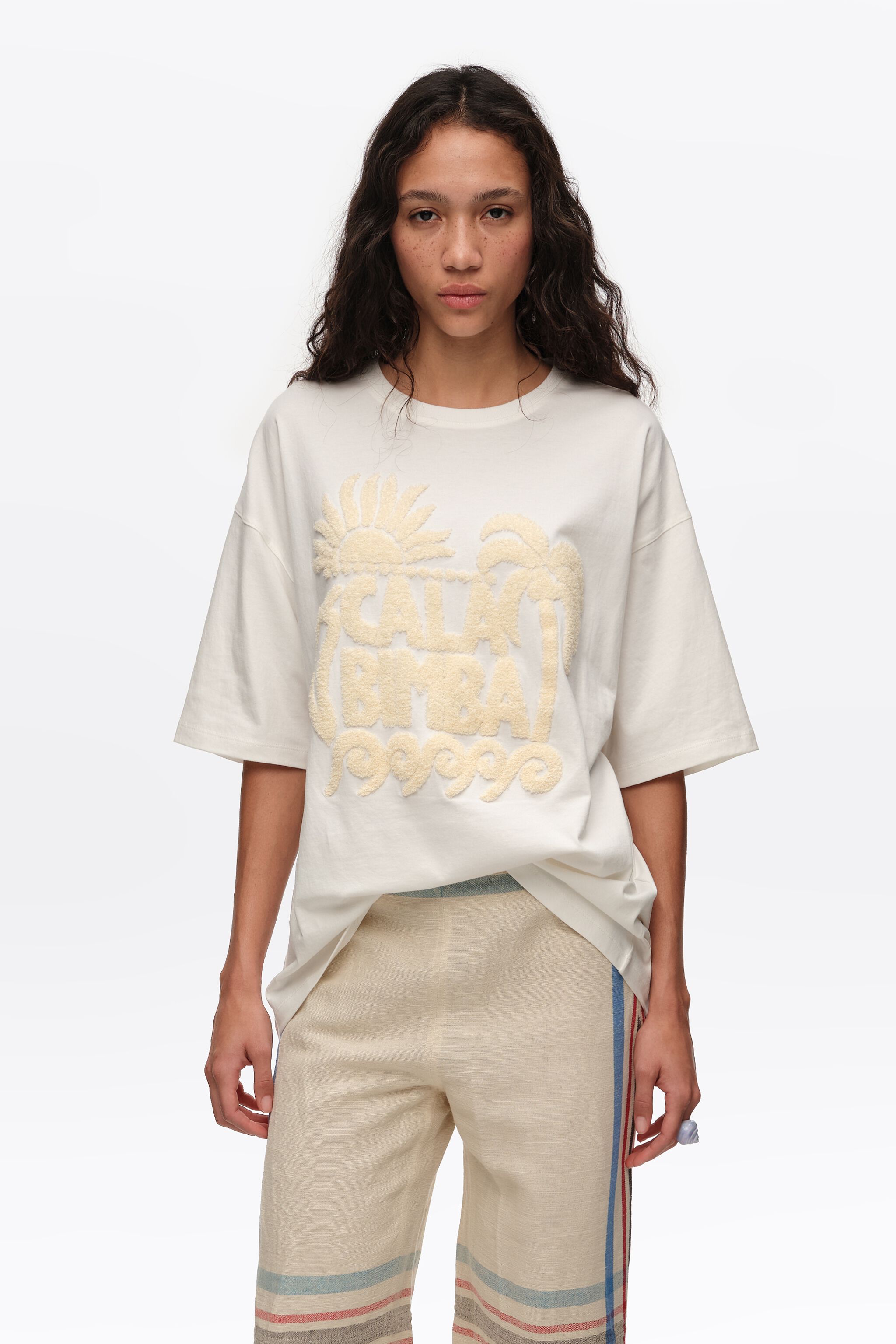 Ivory toweling logo T-shirt