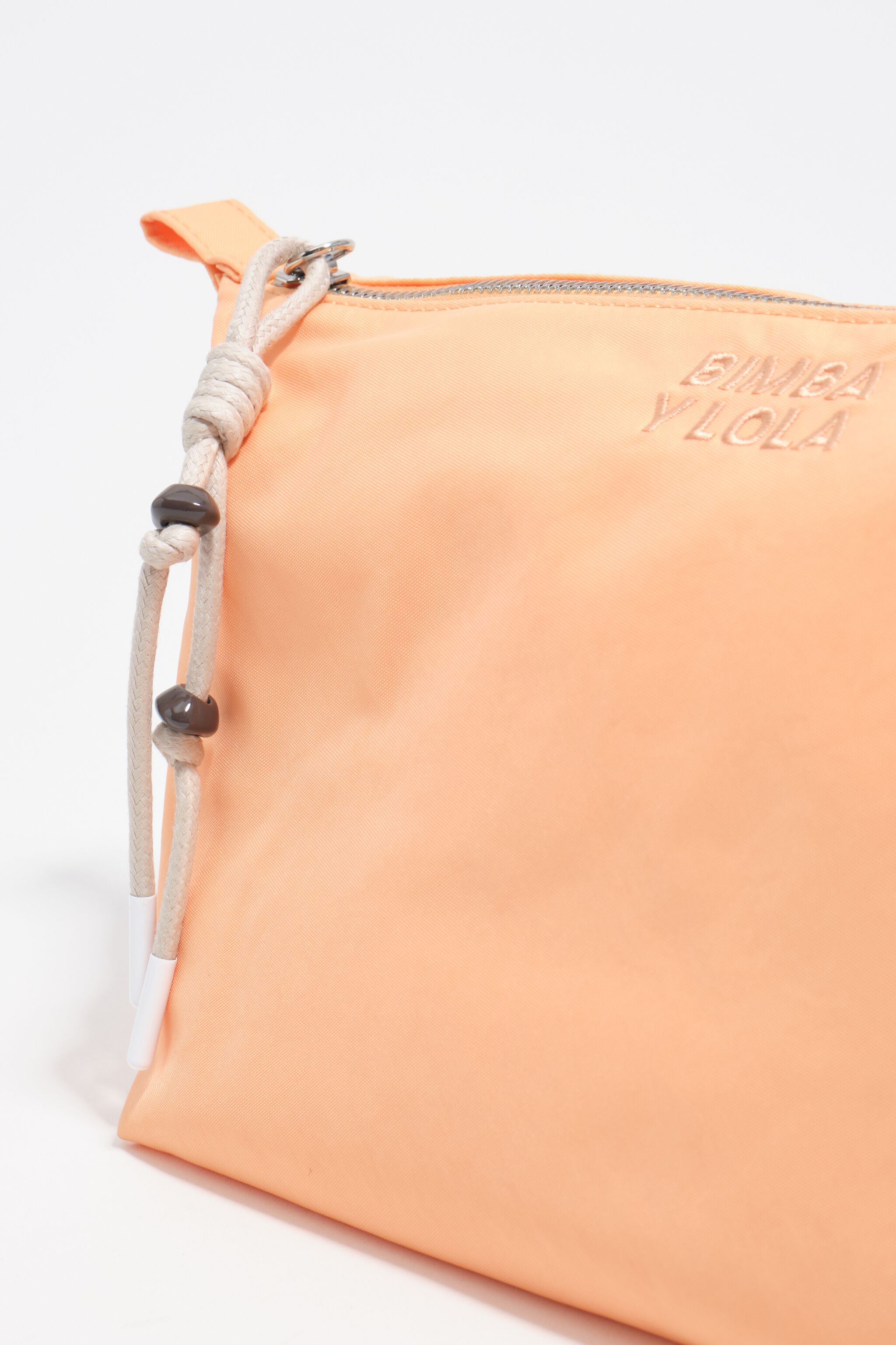 Large orange sorbet nylon Trapecio make-up case