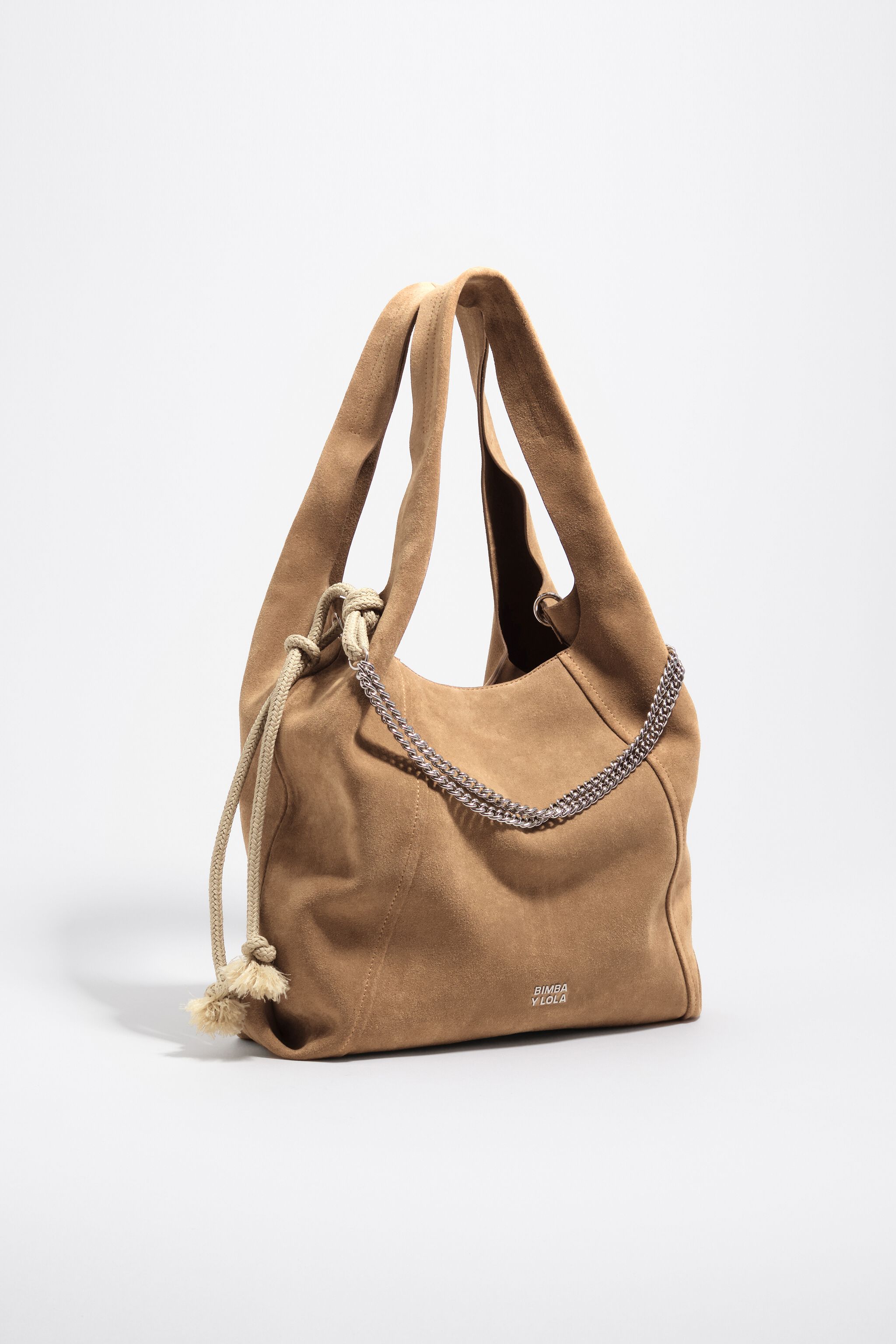 Tan large suede Paper bag