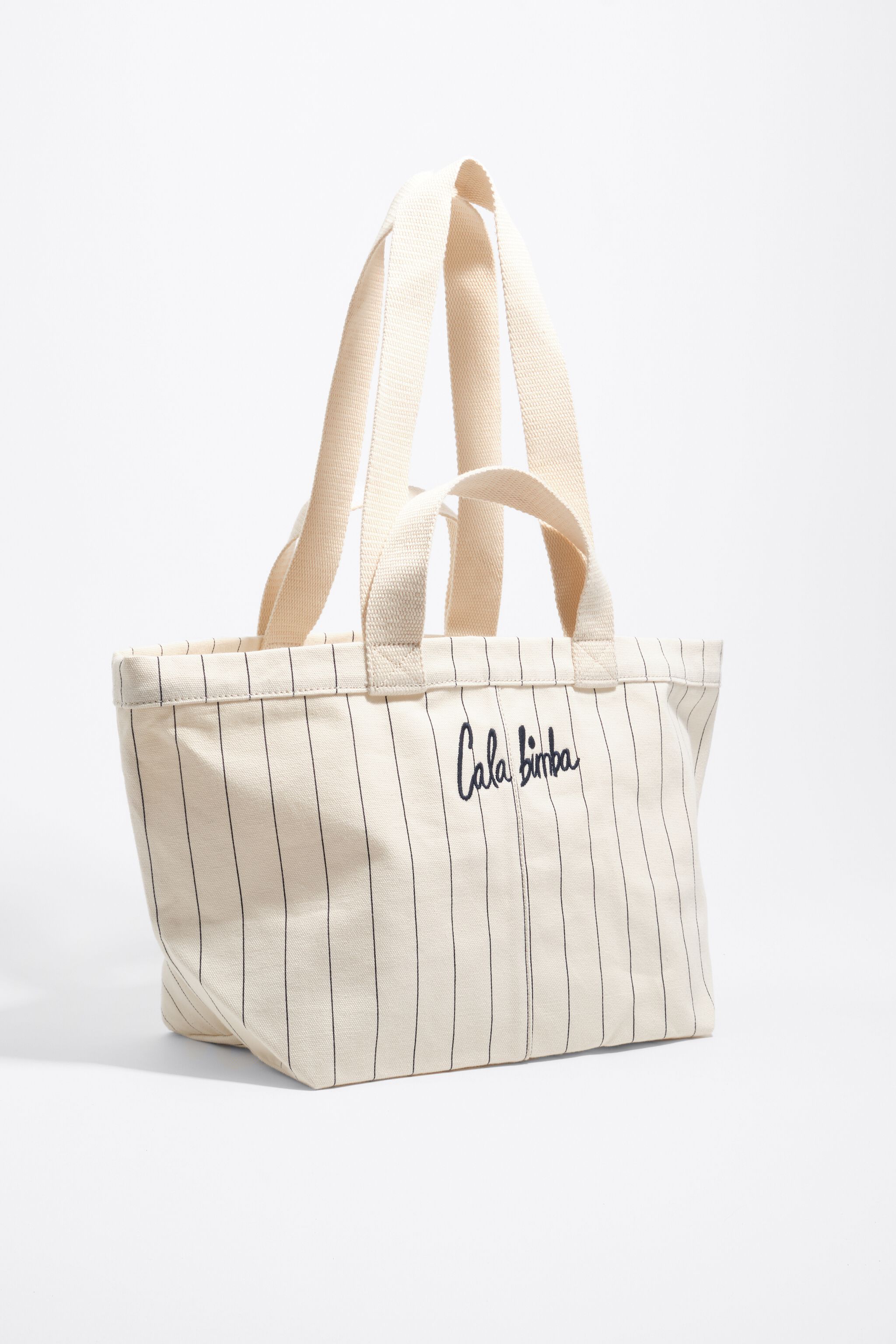Large off-white cotton basket bag