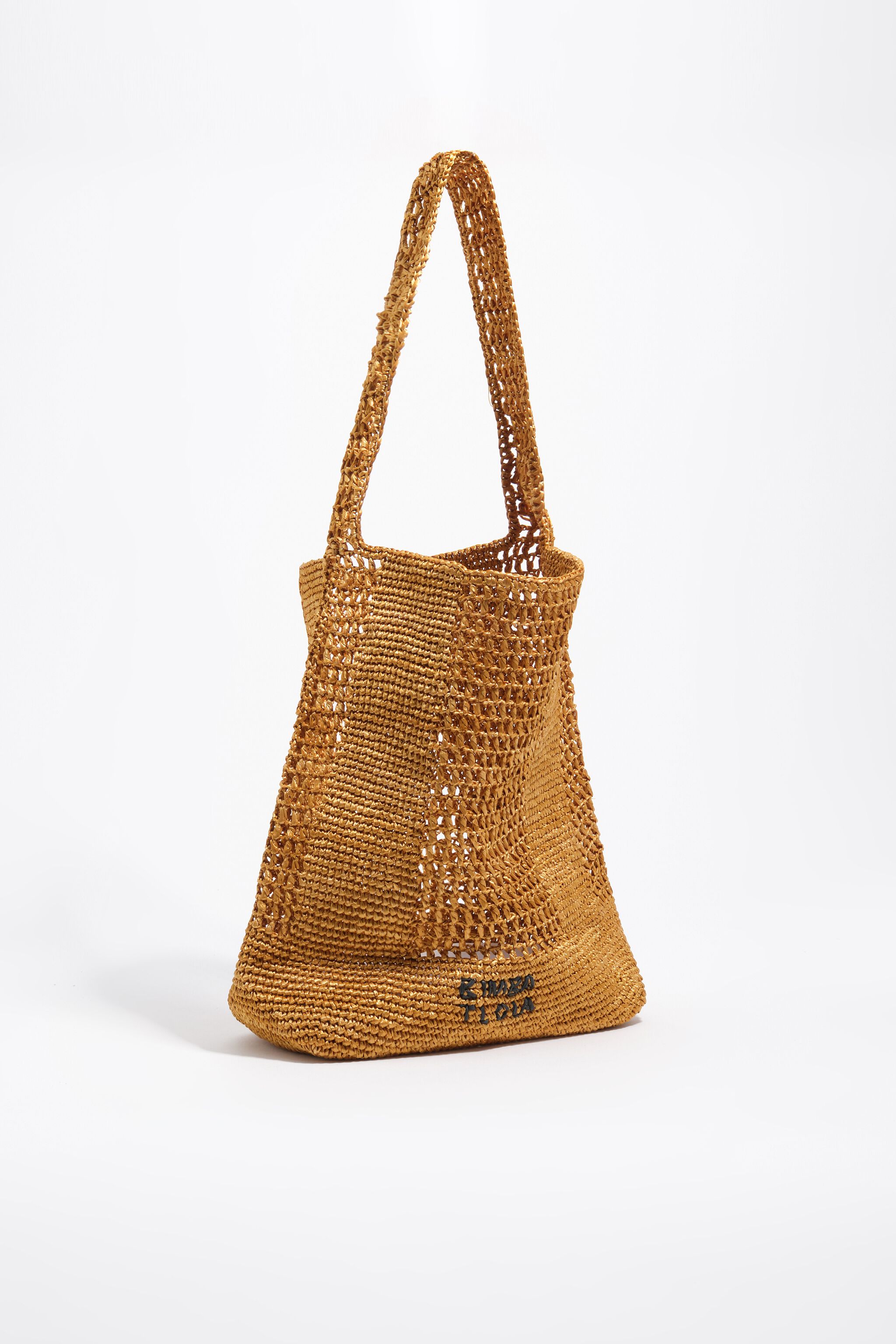 Large gold shoulder bag