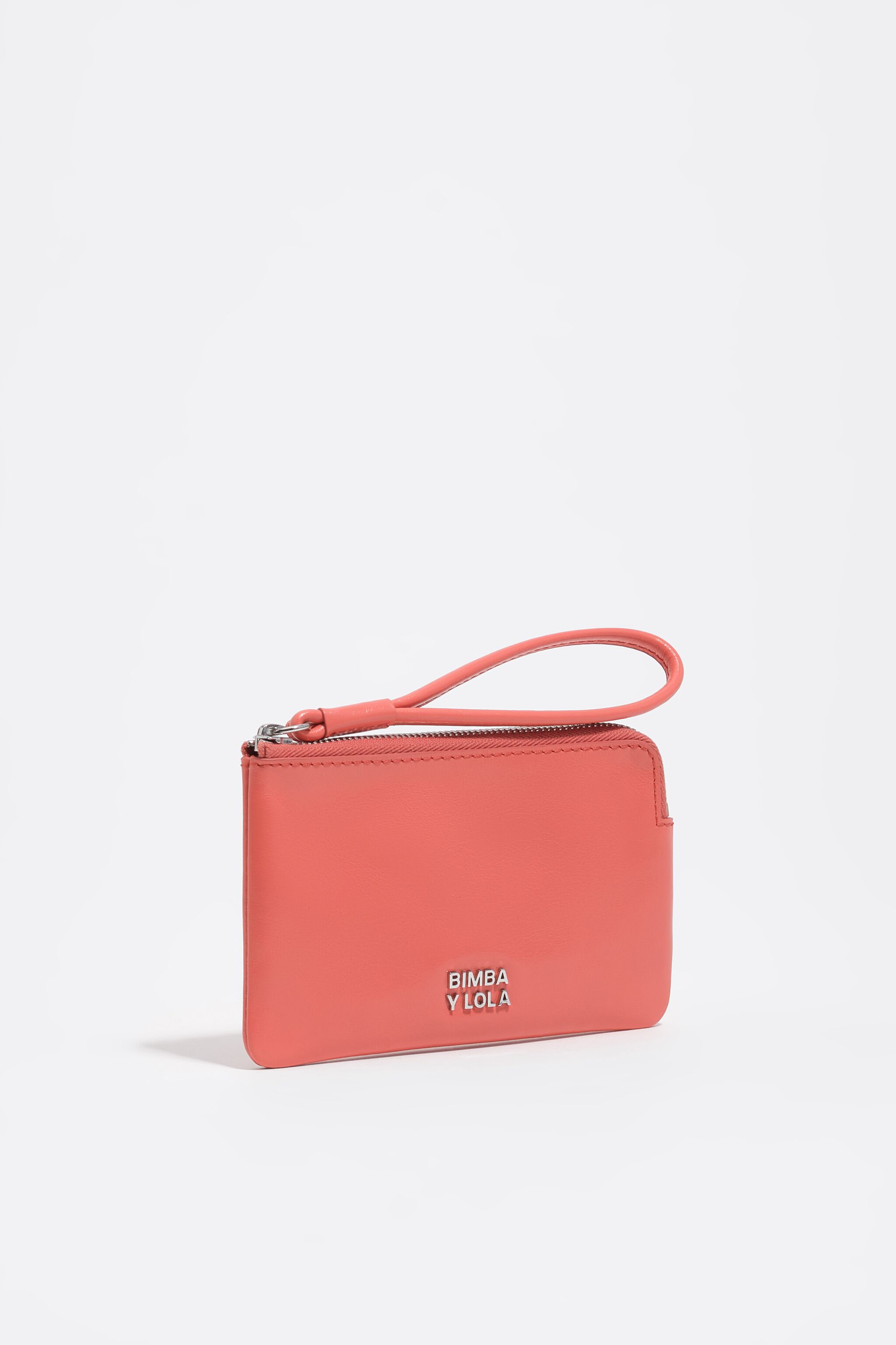 Coral leather coin purse