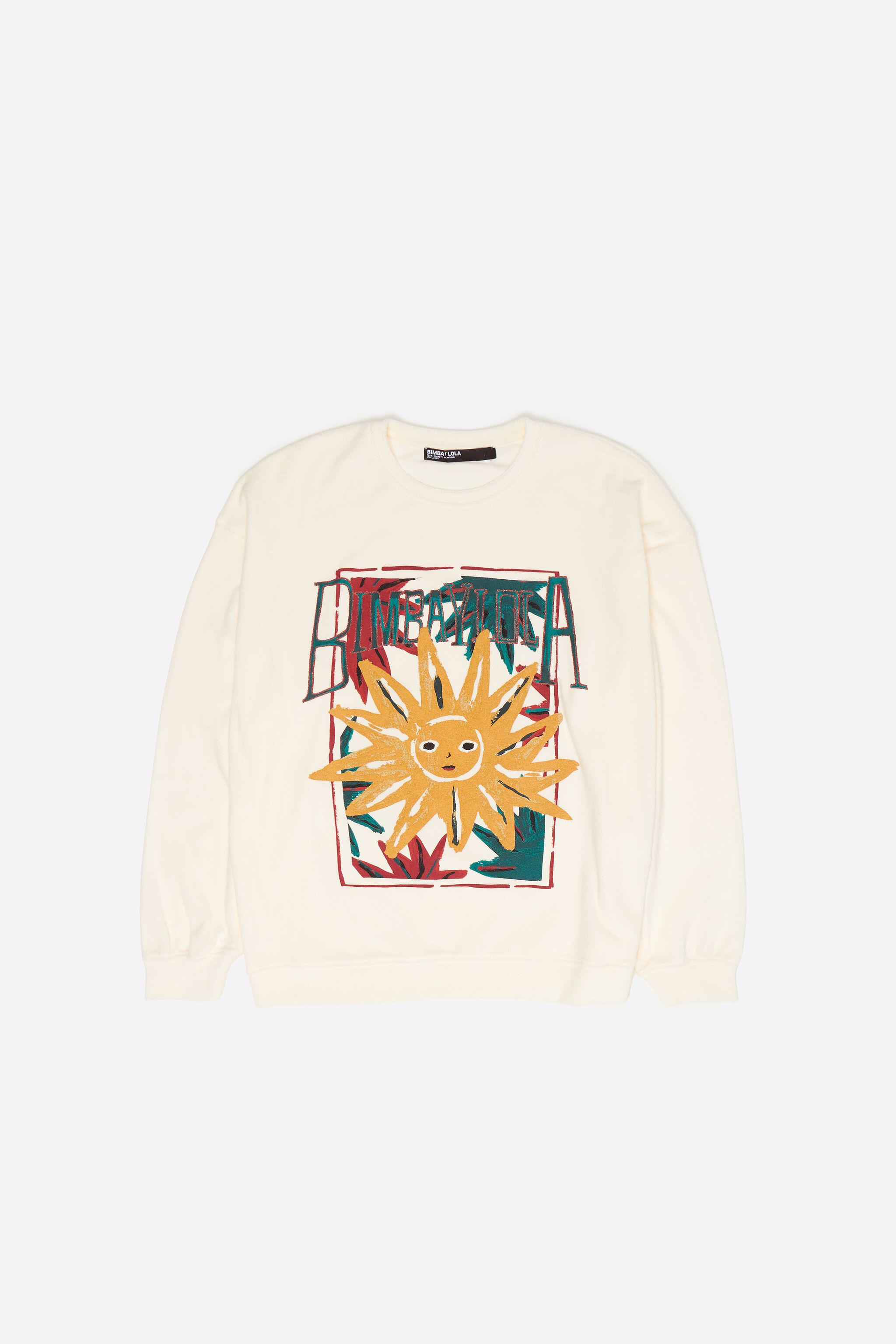 Ivory toweling Sun logo sweatshirt