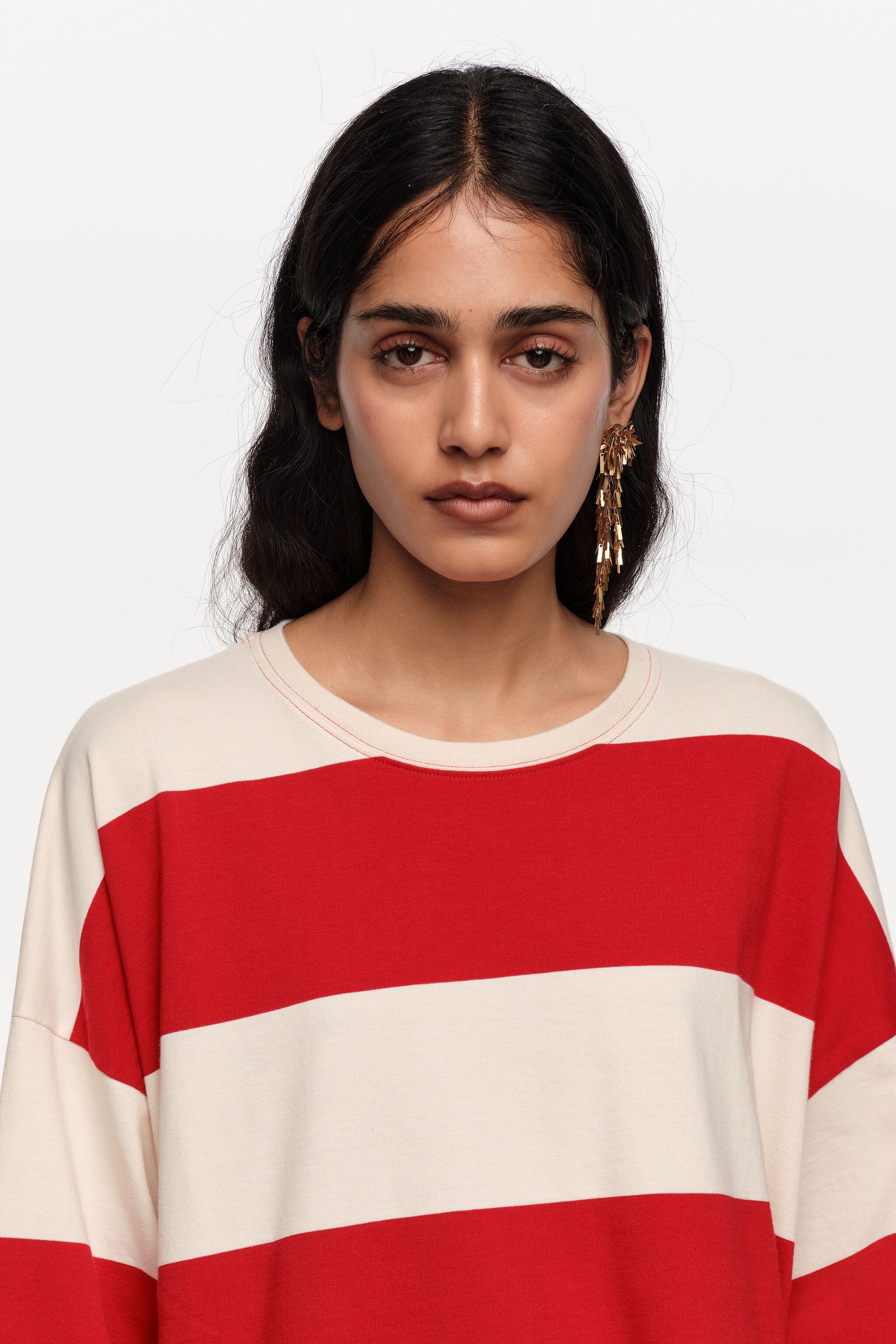 Oversize red striped T-shirt