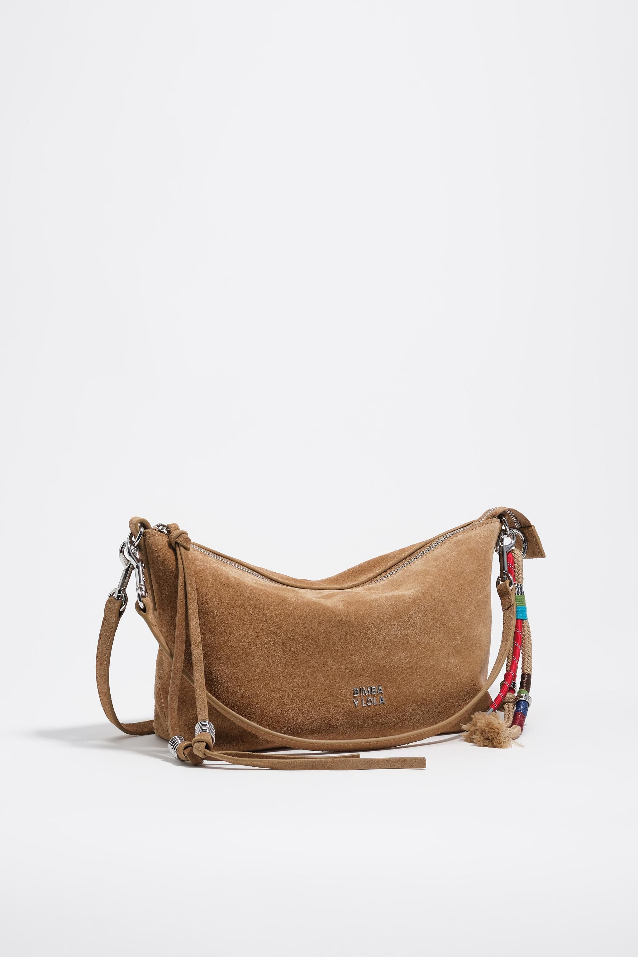 Medium natural suede Trapecio bag