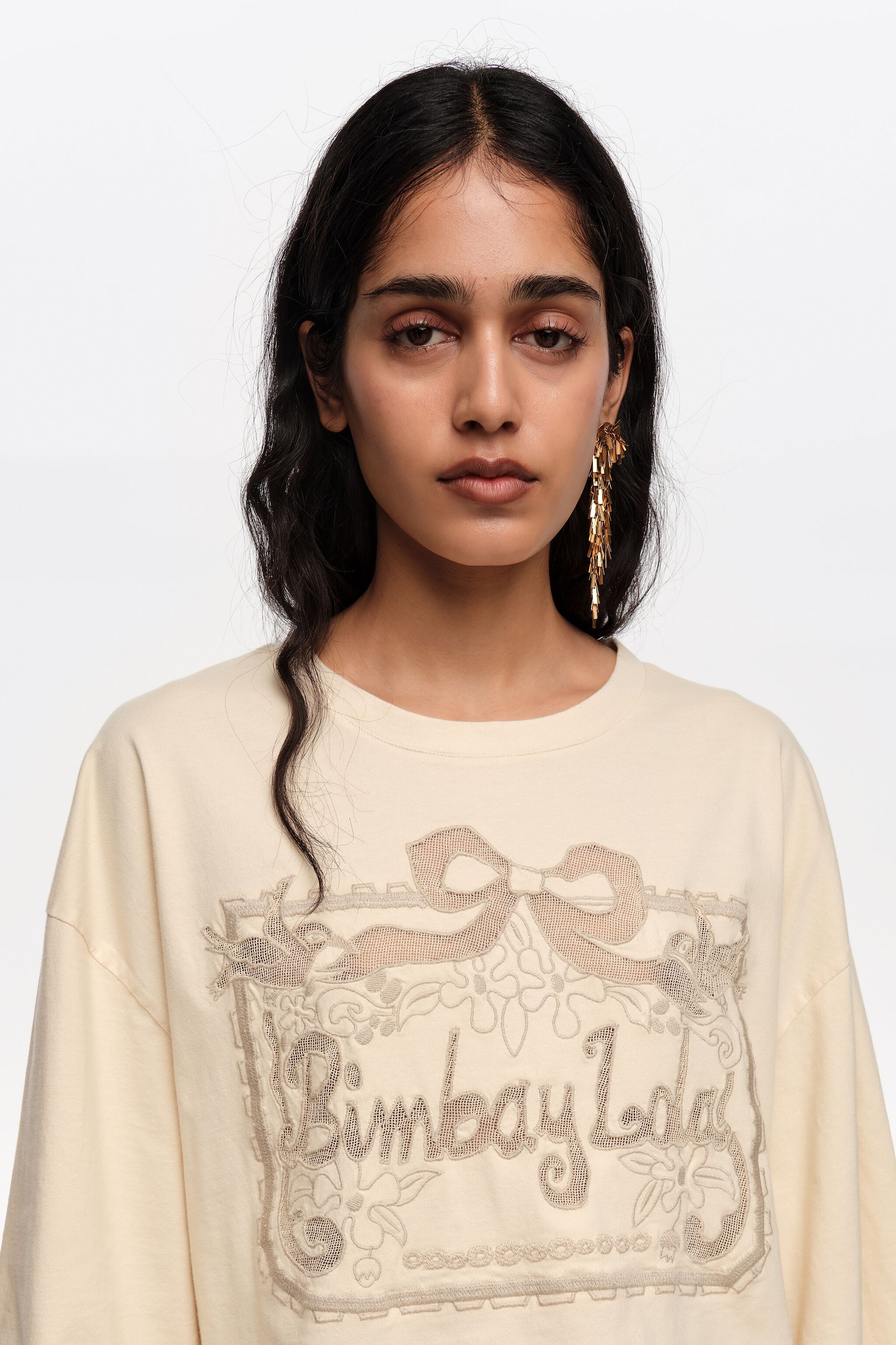 Vanilla maxi broderie anglaise logo T-shirt