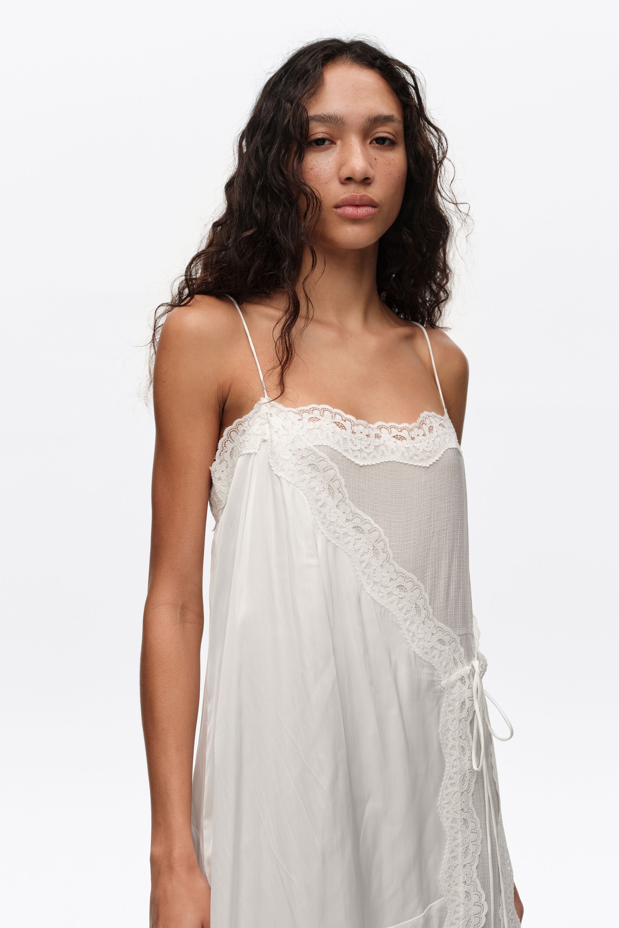 Off-white lace skirt-trouser hybrid