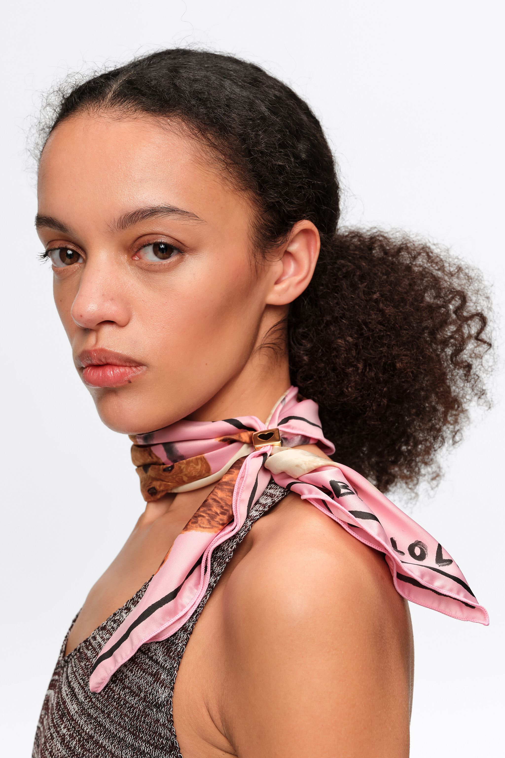 Pink poodle scarf bag charm