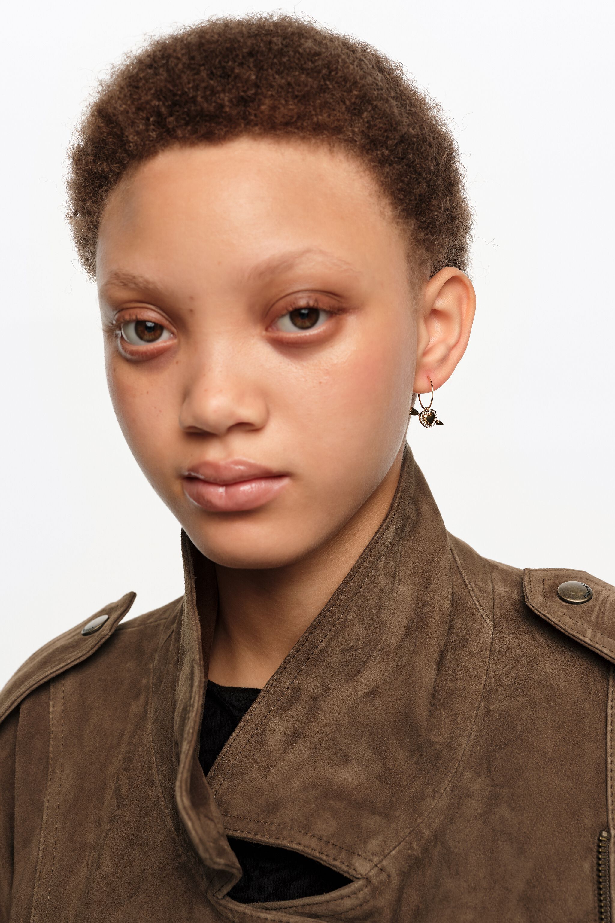 Gold heart and arrow hoop earrings