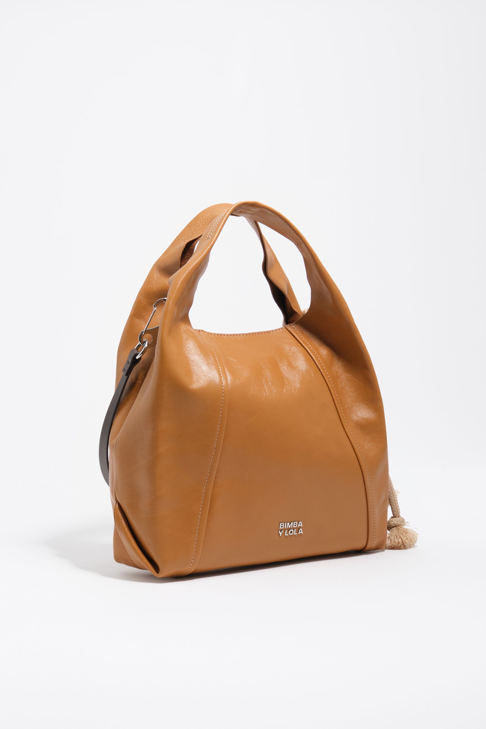 Medium toffee leather Paper bag
