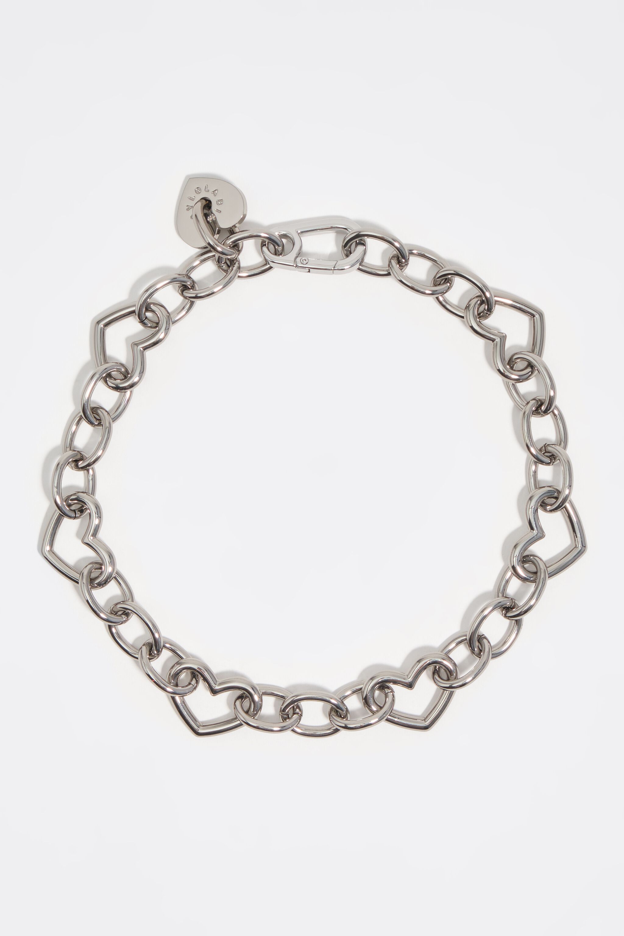 Silver heart chain necklace