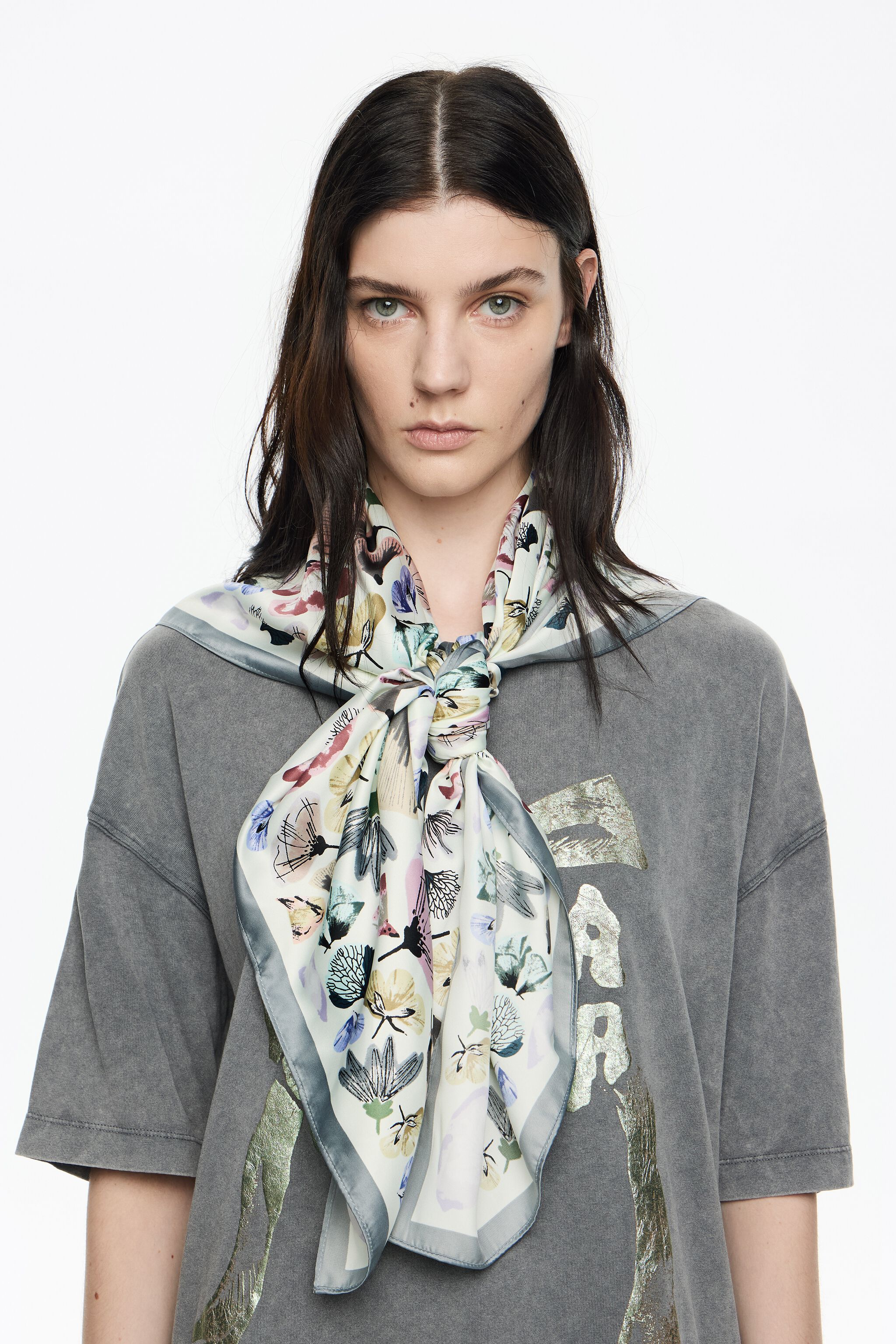 Pastel kaleidoscopic flowers scarf