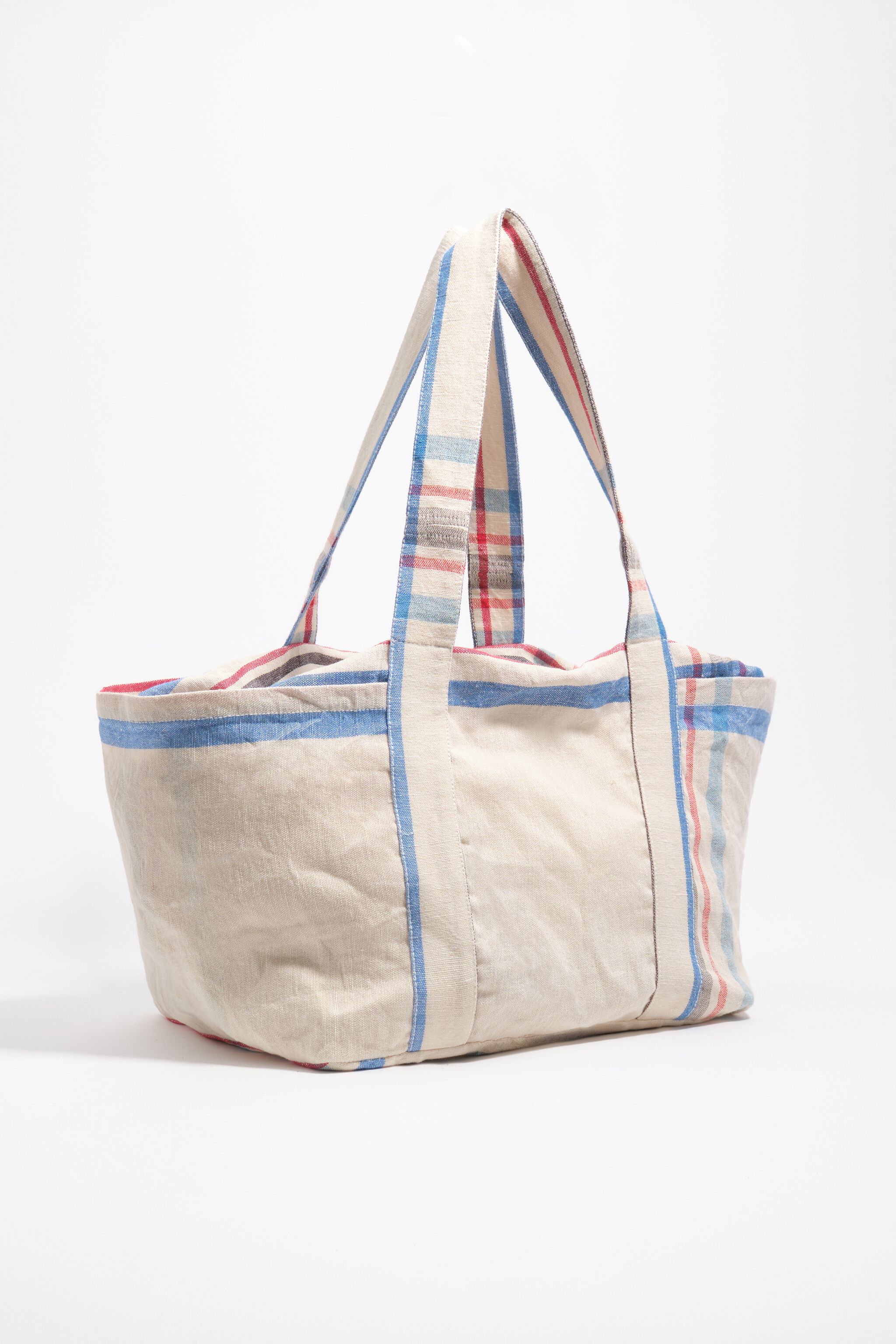 Ecru linen maxi bag