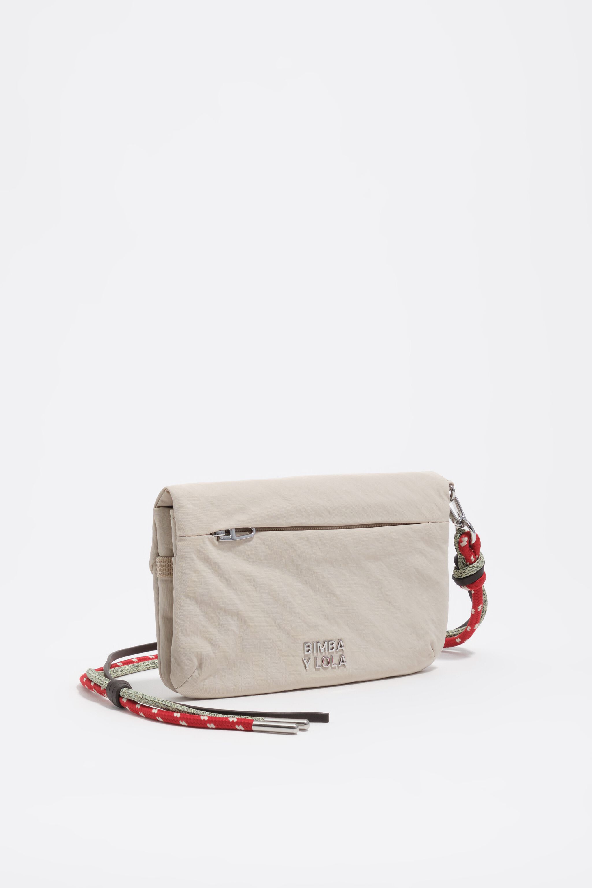 Large stone nylon flap purse