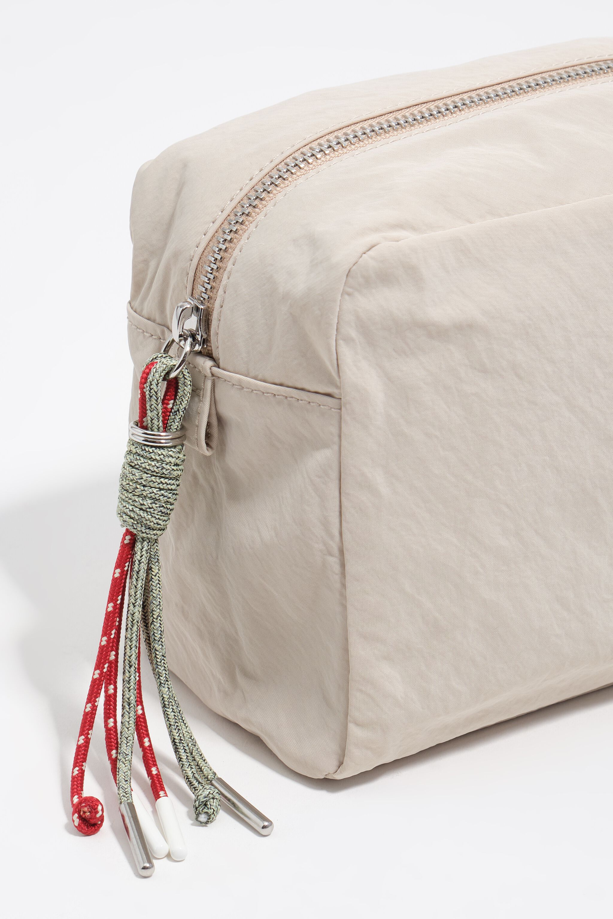 Large stone white nylon make-up case
